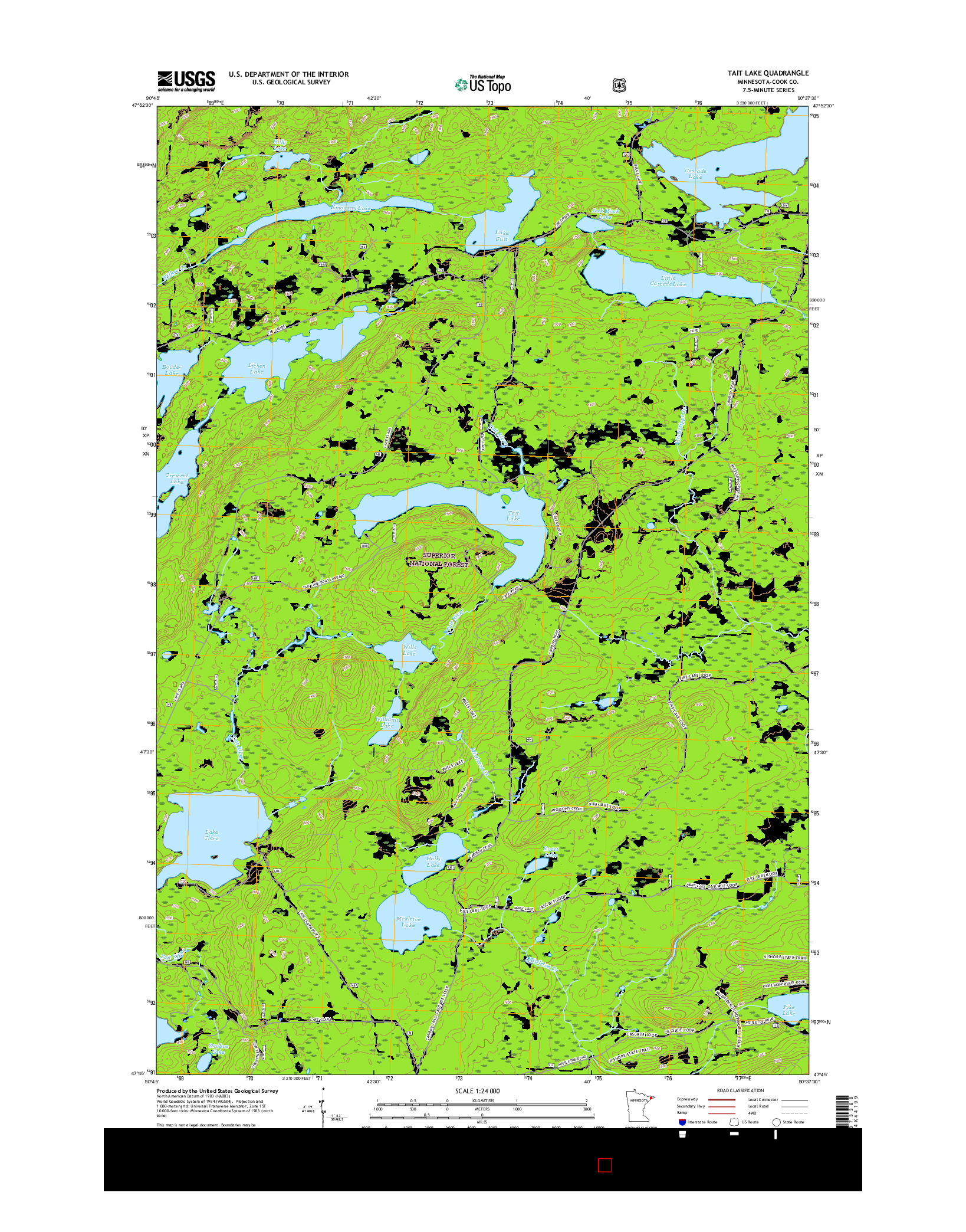 USGS US TOPO 7.5-MINUTE MAP FOR TAIT LAKE, MN 2016
