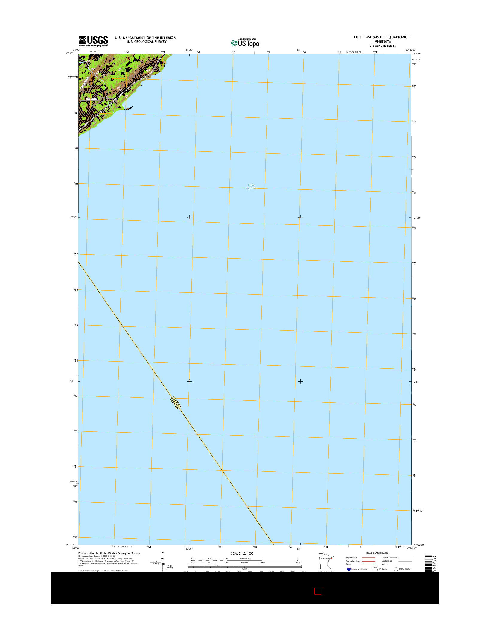 USGS US TOPO 7.5-MINUTE MAP FOR LITTLE MARAIS OE E, MN 2016