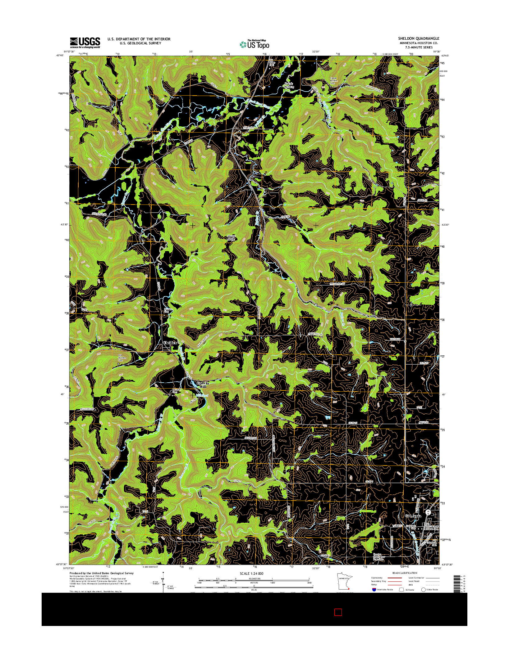 USGS US TOPO 7.5-MINUTE MAP FOR SHELDON, MN 2016