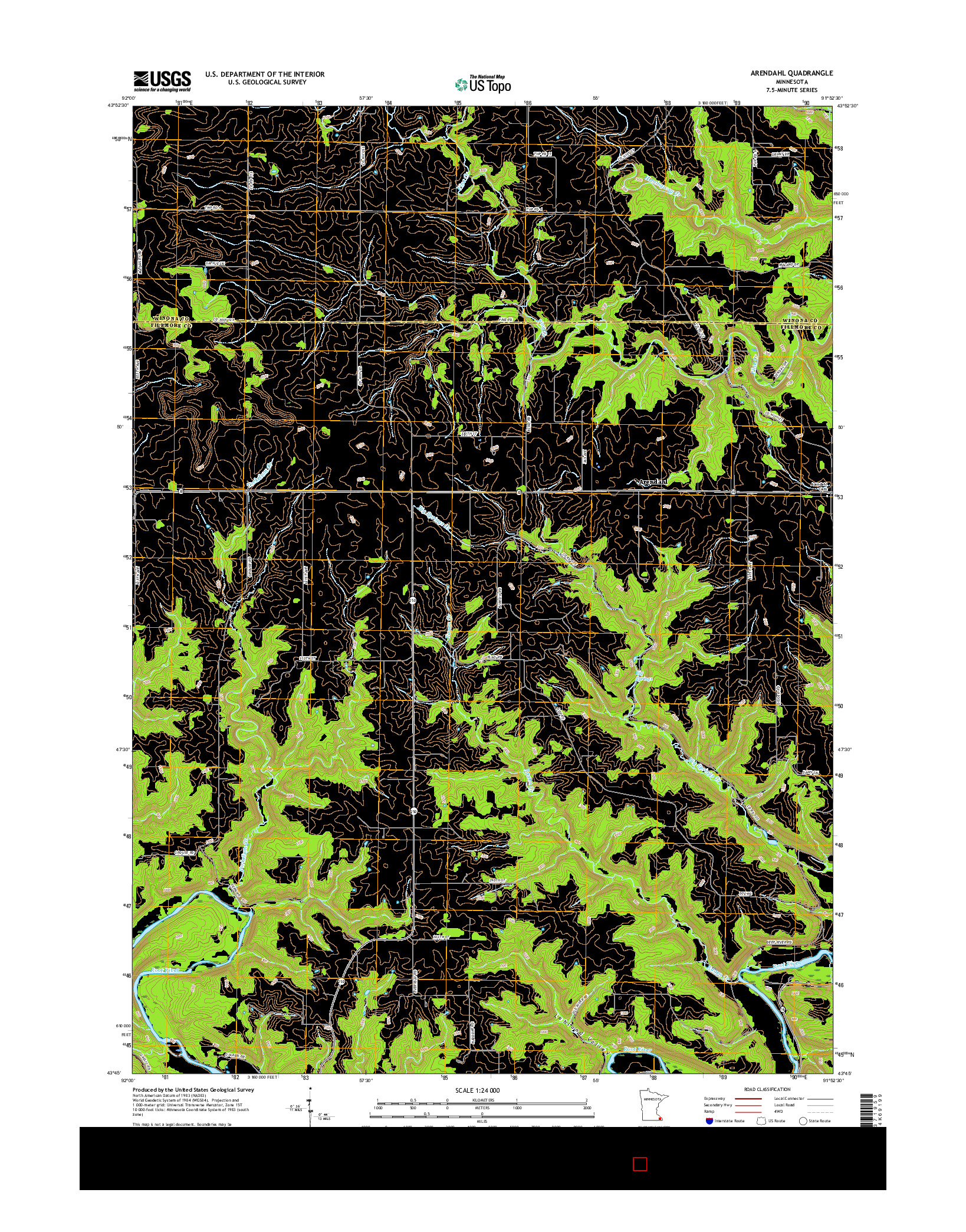 USGS US TOPO 7.5-MINUTE MAP FOR ARENDAHL, MN 2016