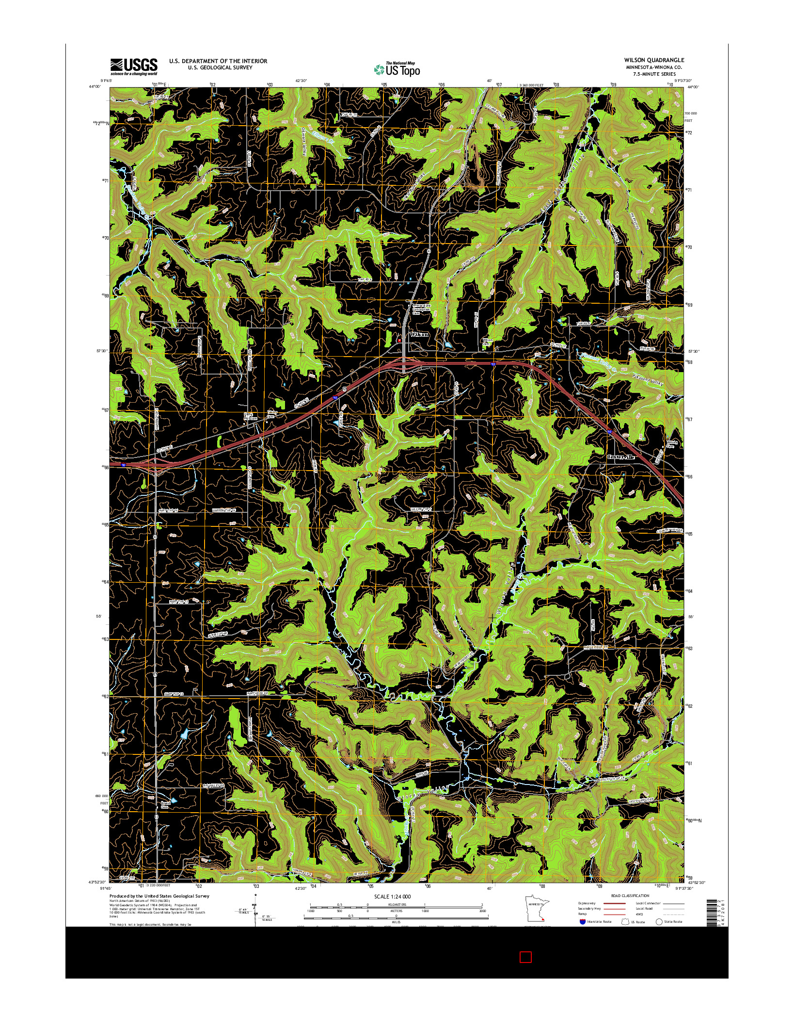 USGS US TOPO 7.5-MINUTE MAP FOR WILSON, MN 2016