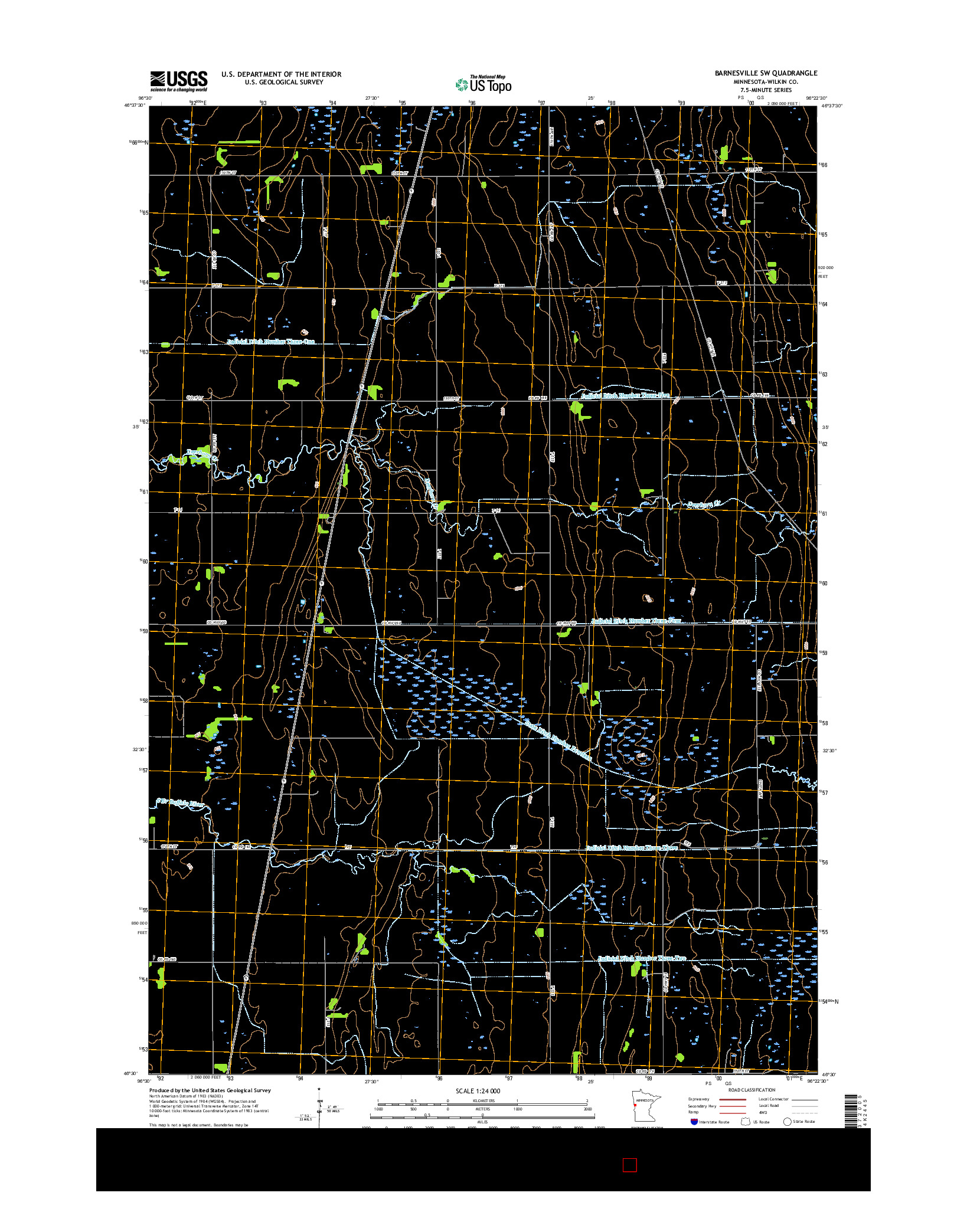 USGS US TOPO 7.5-MINUTE MAP FOR BARNESVILLE SW, MN 2016