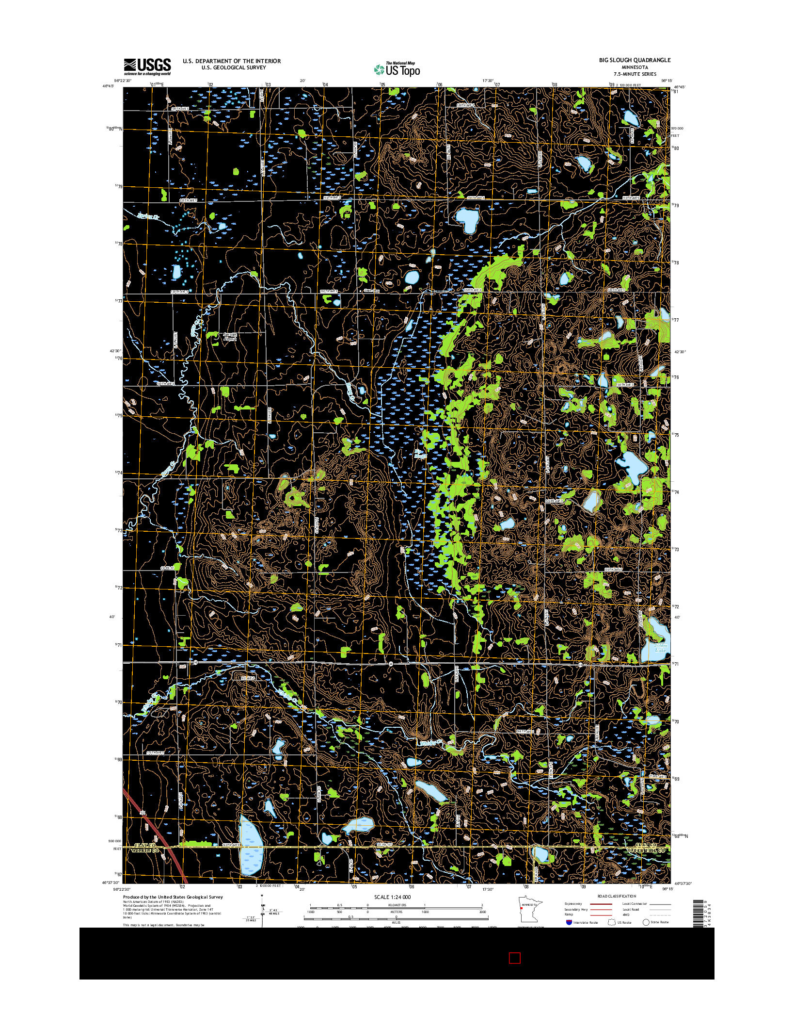 USGS US TOPO 7.5-MINUTE MAP FOR BIG SLOUGH, MN 2016