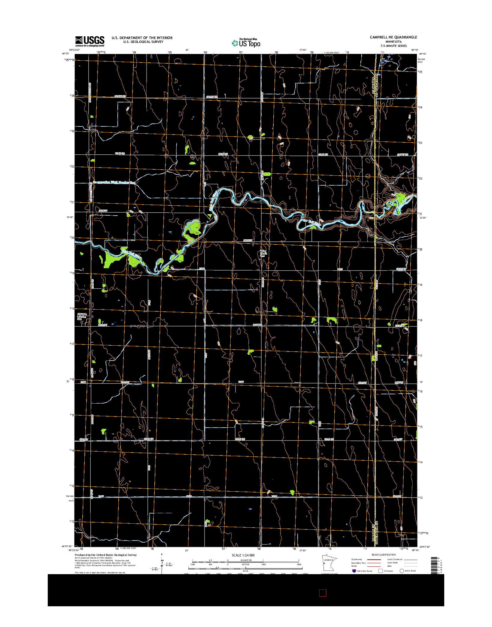 USGS US TOPO 7.5-MINUTE MAP FOR CAMPBELL NE, MN 2016