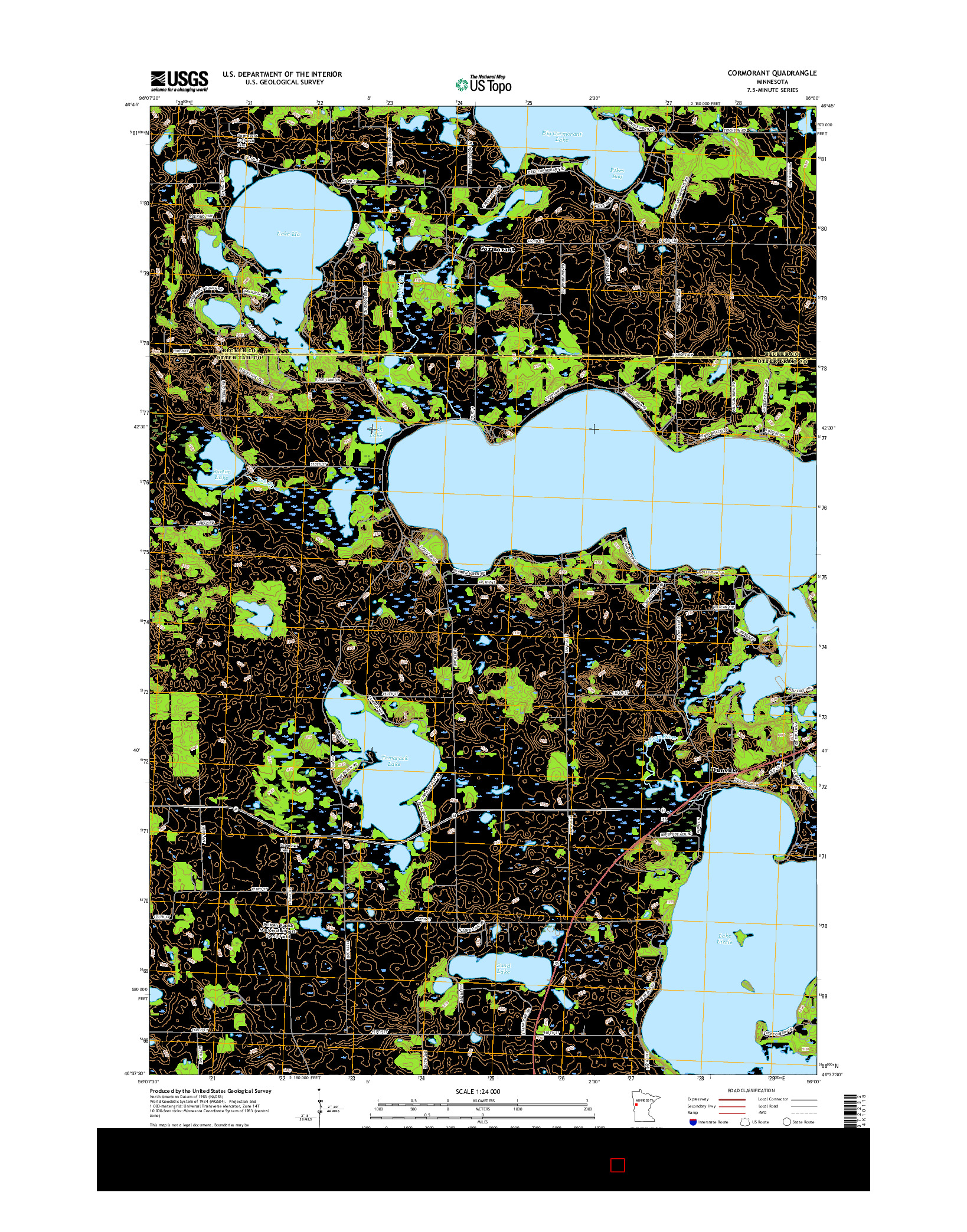 USGS US TOPO 7.5-MINUTE MAP FOR CORMORANT, MN 2016