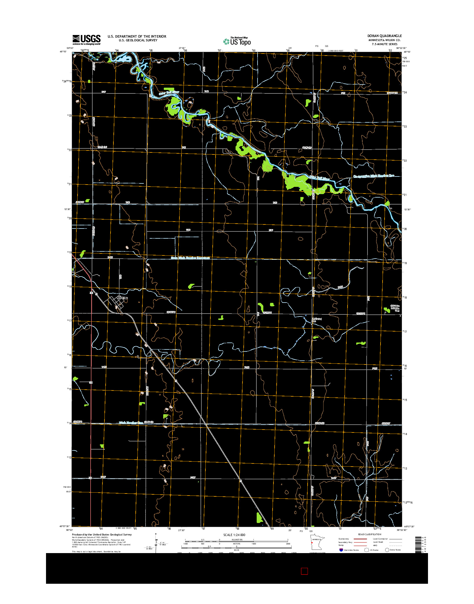 USGS US TOPO 7.5-MINUTE MAP FOR DORAN, MN 2016