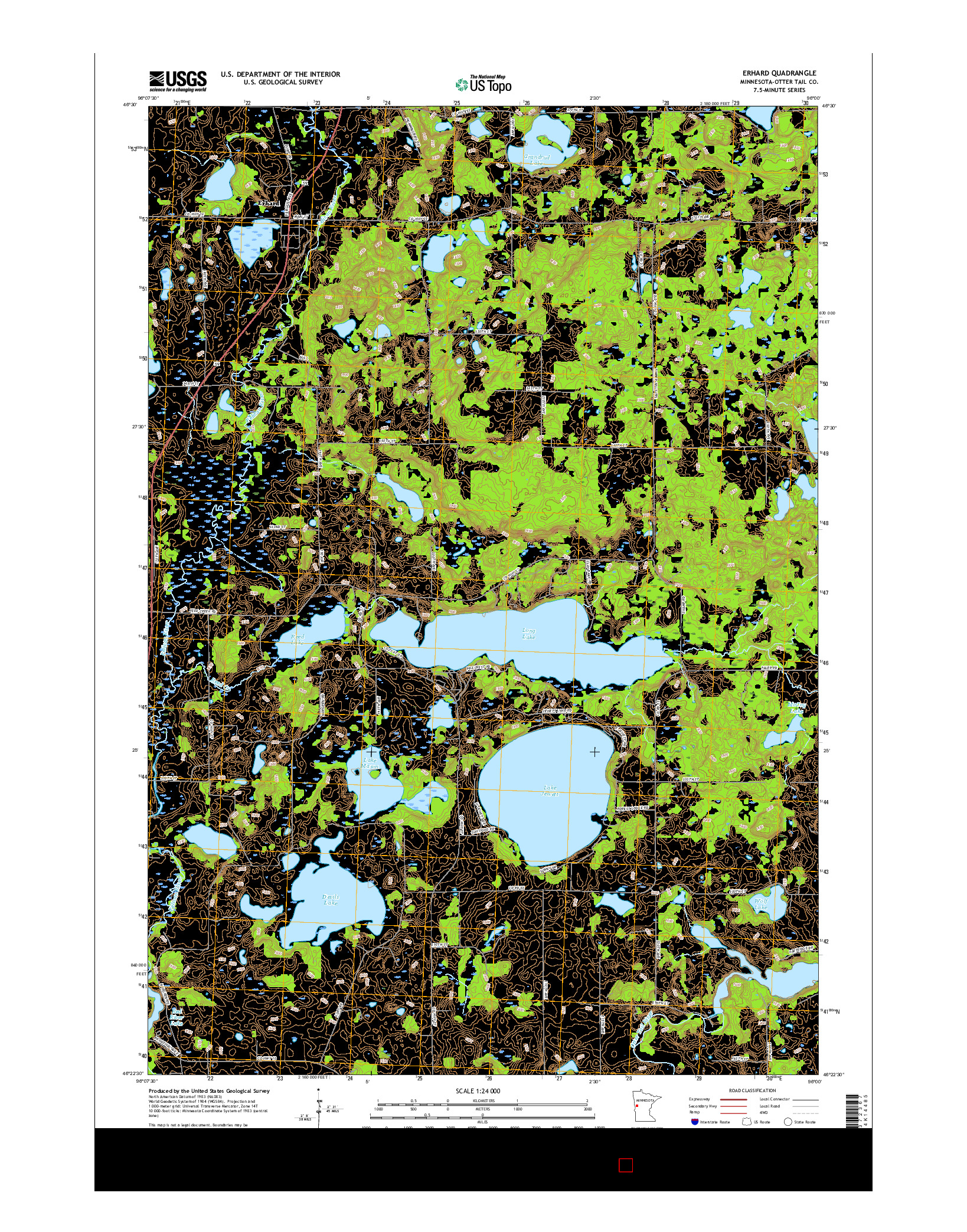 USGS US TOPO 7.5-MINUTE MAP FOR ERHARD, MN 2016