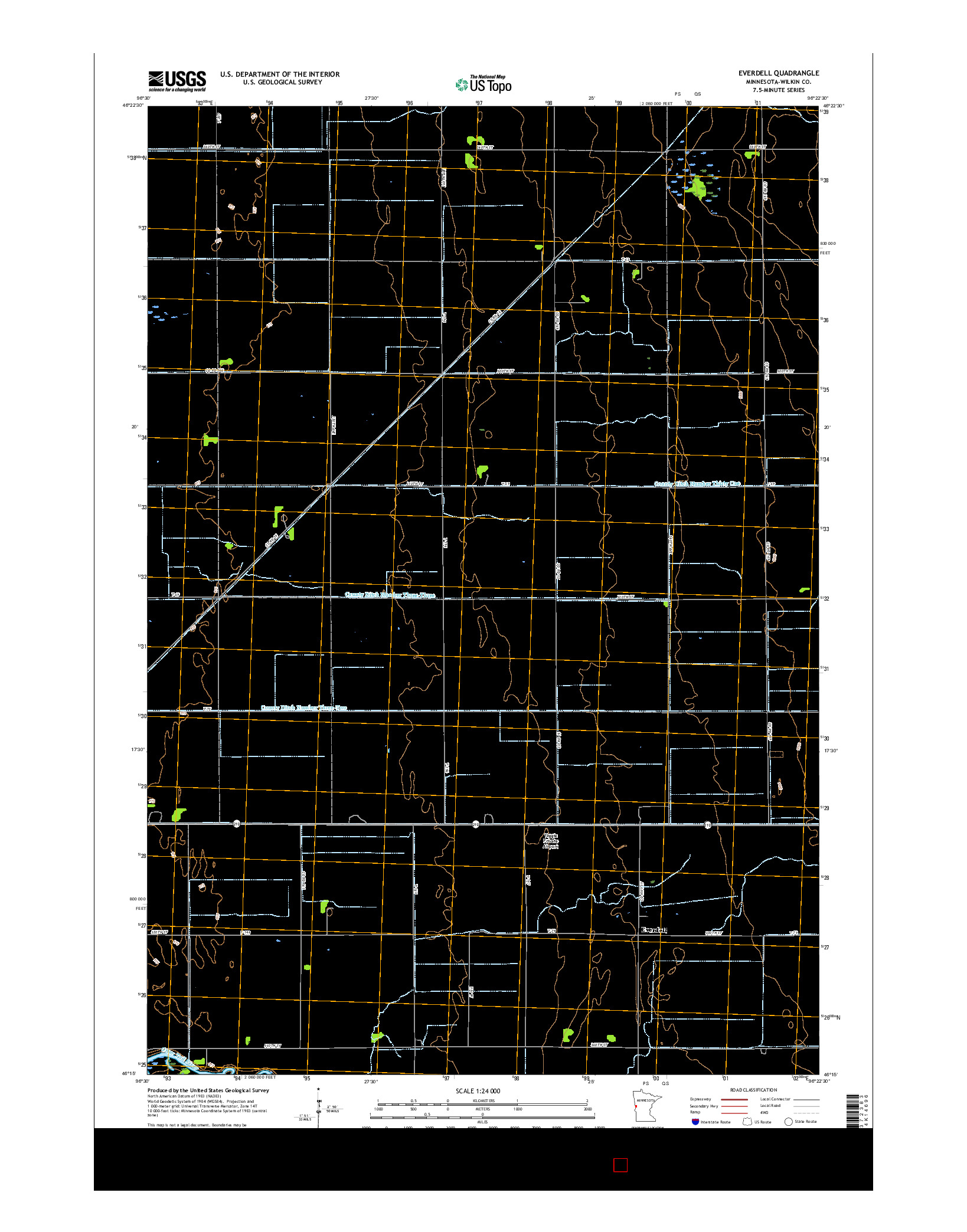 USGS US TOPO 7.5-MINUTE MAP FOR EVERDELL, MN 2016