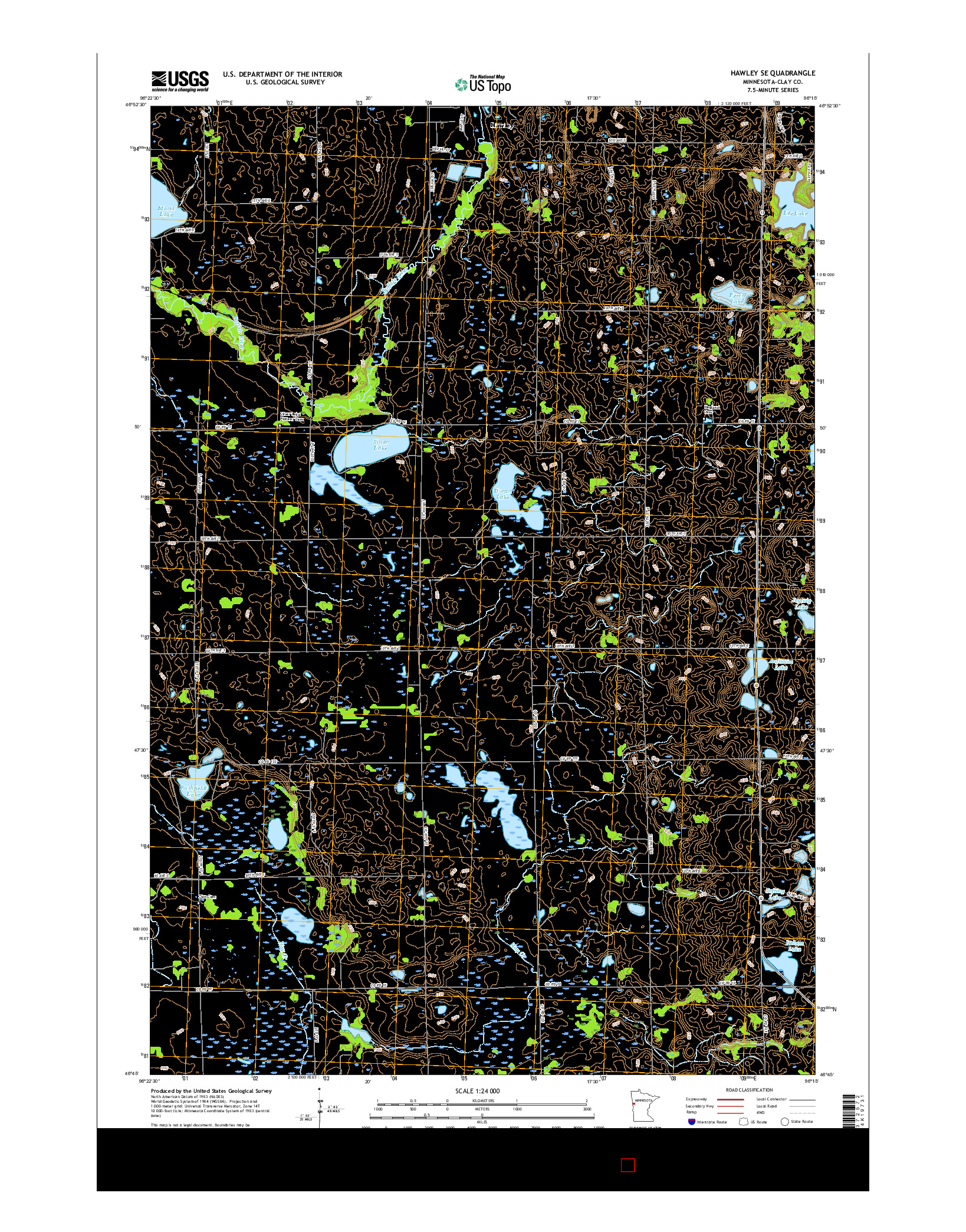 USGS US TOPO 7.5-MINUTE MAP FOR HAWLEY SE, MN 2016