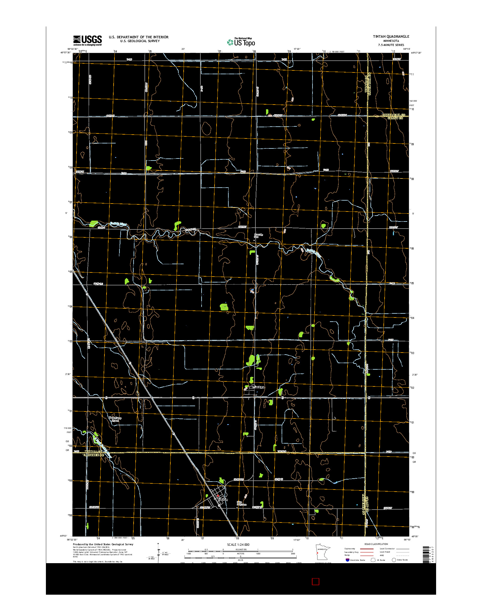 USGS US TOPO 7.5-MINUTE MAP FOR TINTAH, MN 2016