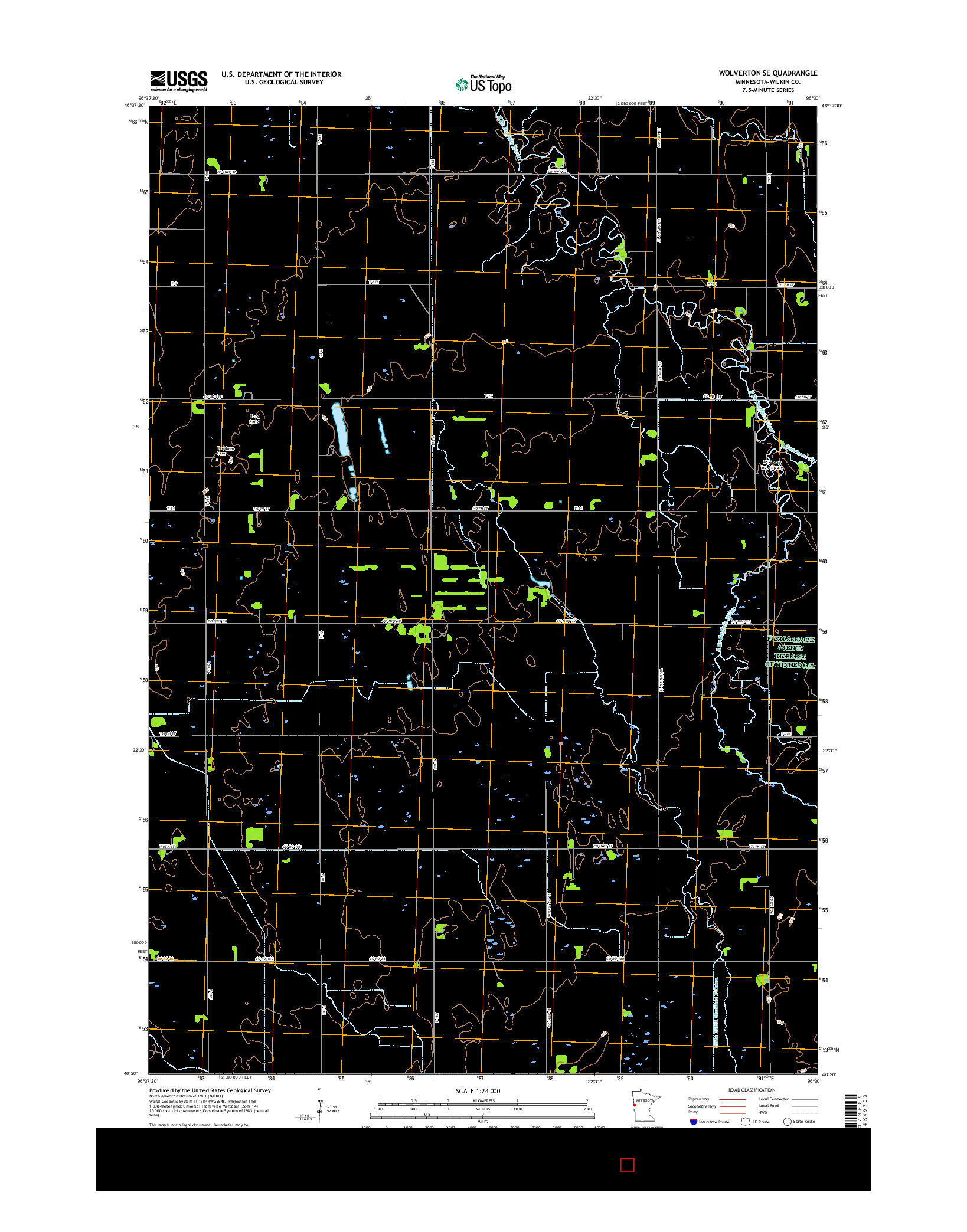 USGS US TOPO 7.5-MINUTE MAP FOR WOLVERTON SE, MN 2016