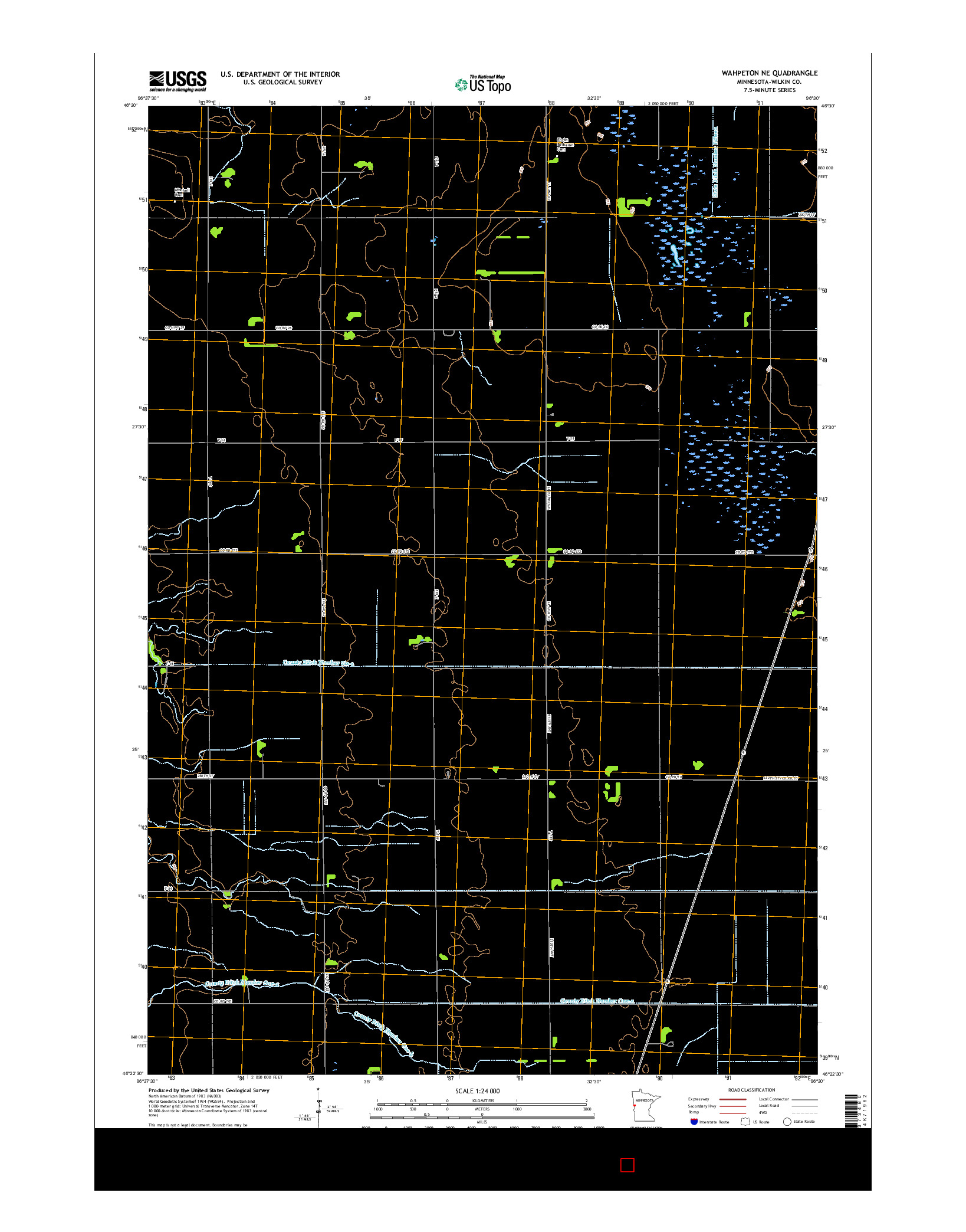 USGS US TOPO 7.5-MINUTE MAP FOR WAHPETON NE, MN 2016