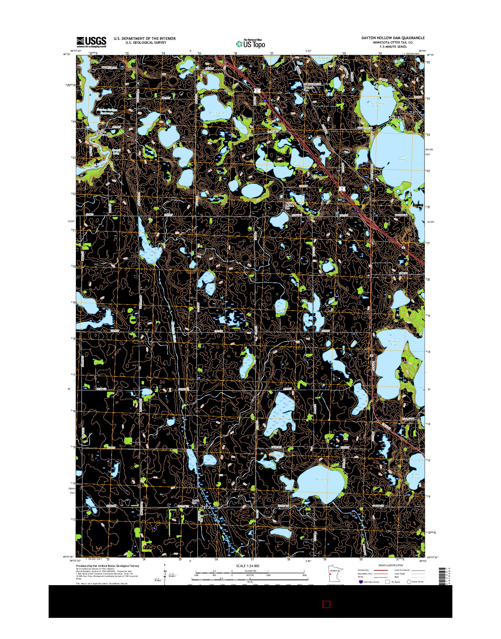 USGS US TOPO 7.5-MINUTE MAP FOR DAYTON HOLLOW DAM, MN 2016