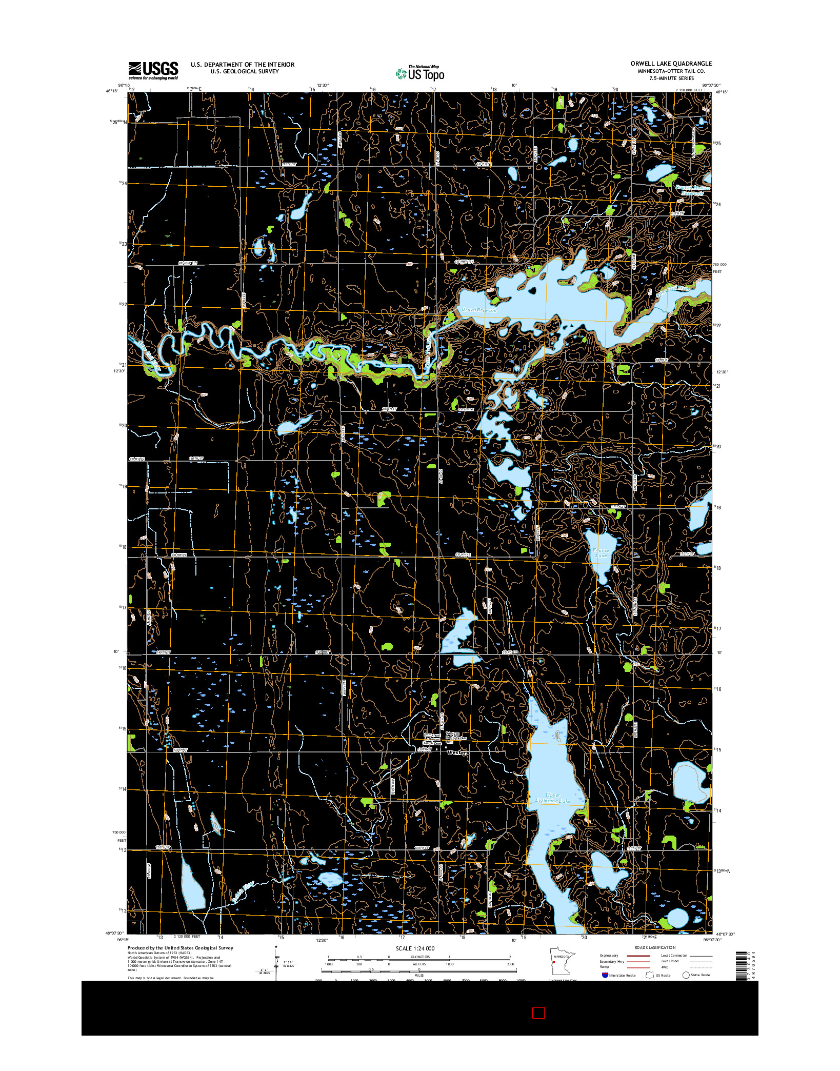 USGS US TOPO 7.5-MINUTE MAP FOR ORWELL LAKE, MN 2016