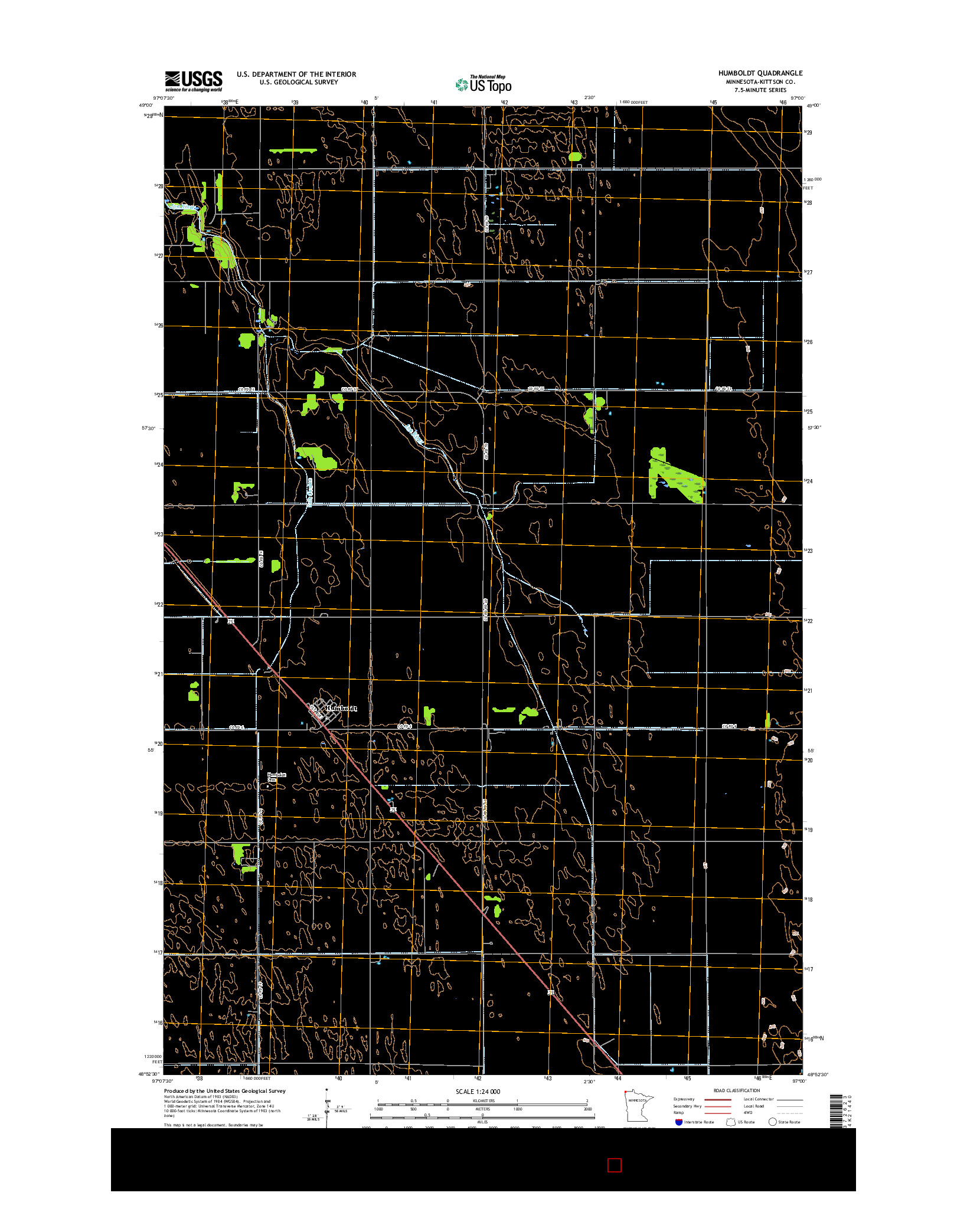 USGS US TOPO 7.5-MINUTE MAP FOR HUMBOLDT, MN 2016