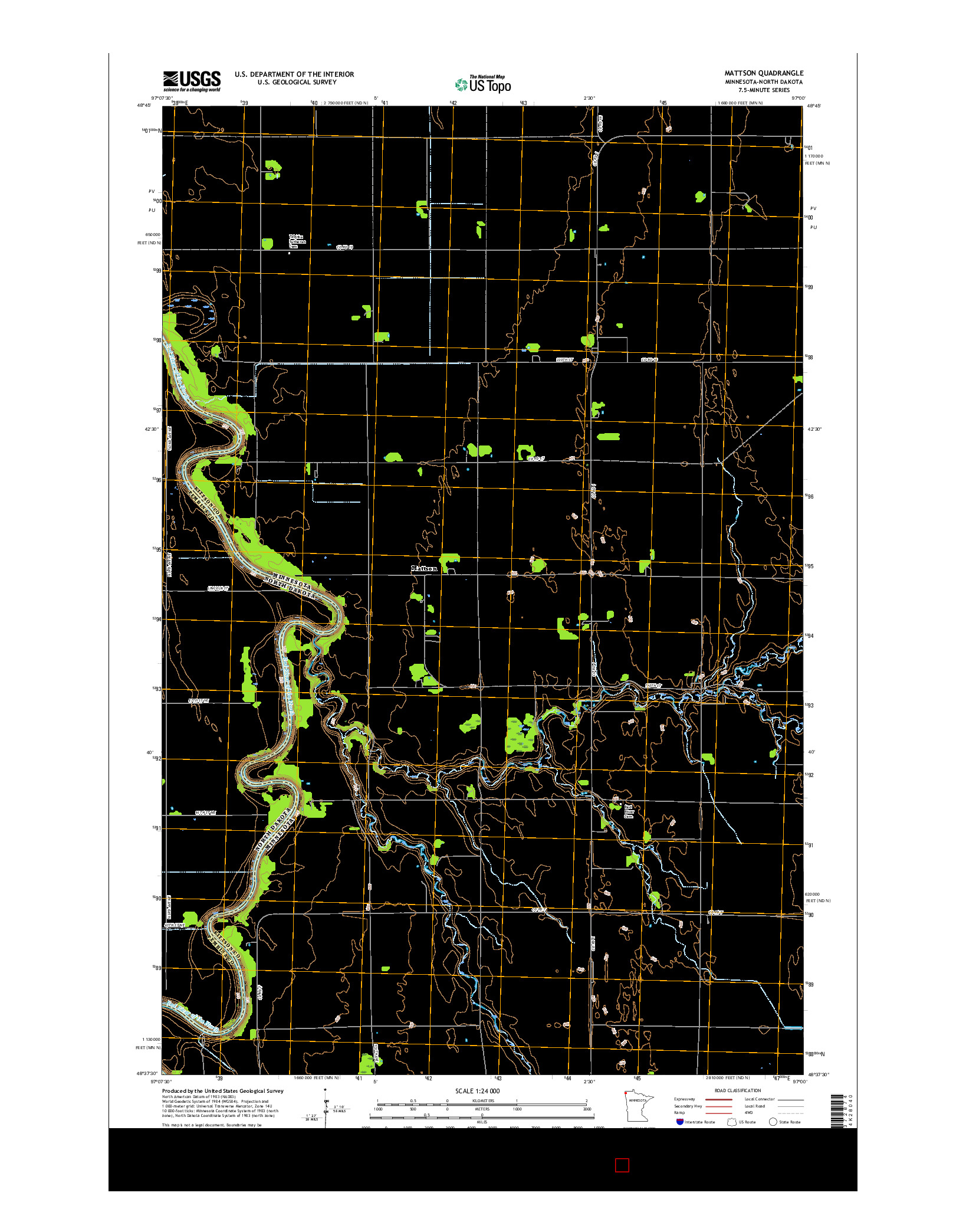 USGS US TOPO 7.5-MINUTE MAP FOR MATTSON, MN-ND 2016