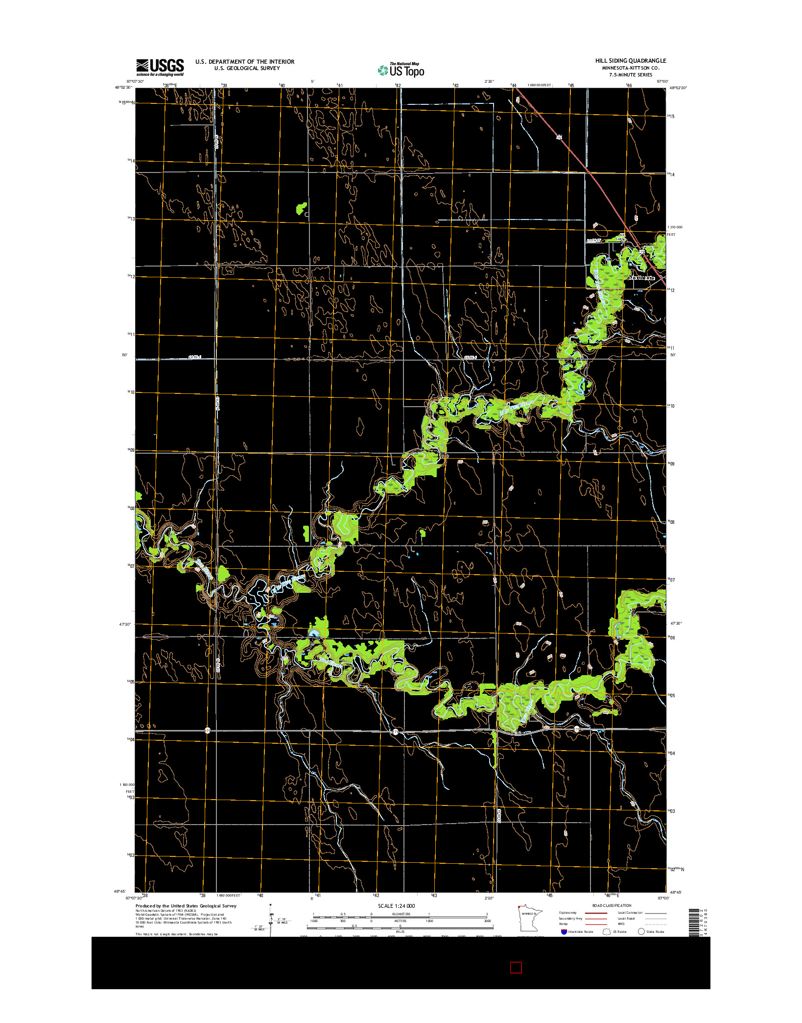 USGS US TOPO 7.5-MINUTE MAP FOR HILL SIDING, MN 2016