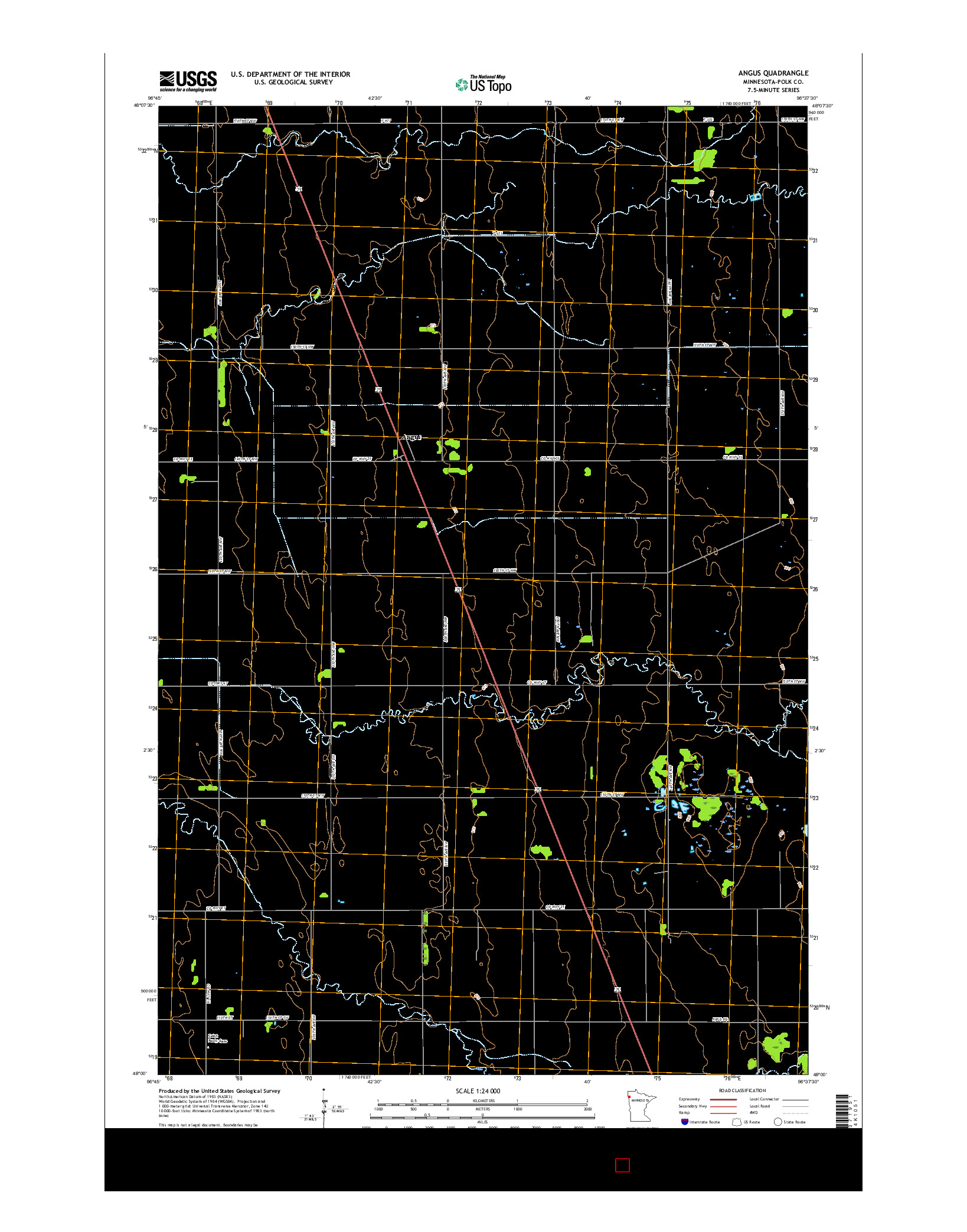 USGS US TOPO 7.5-MINUTE MAP FOR ANGUS, MN 2016