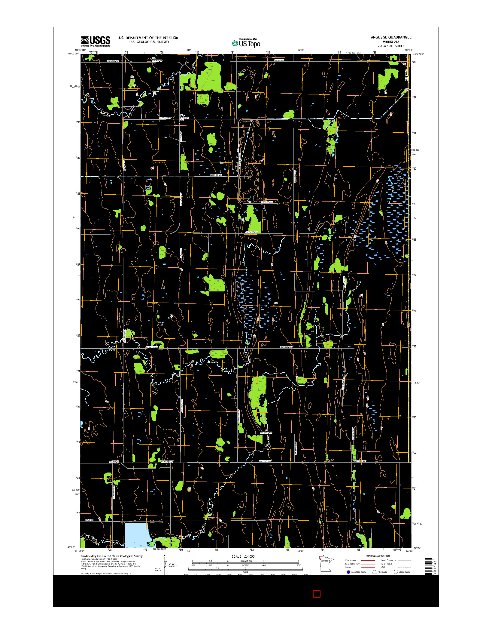 USGS US TOPO 7.5-MINUTE MAP FOR ANGUS SE, MN 2016