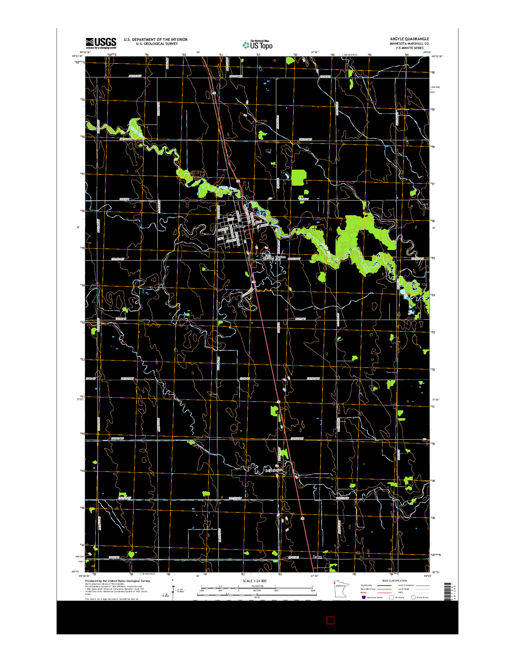 USGS US TOPO 7.5-MINUTE MAP FOR ARGYLE, MN 2016