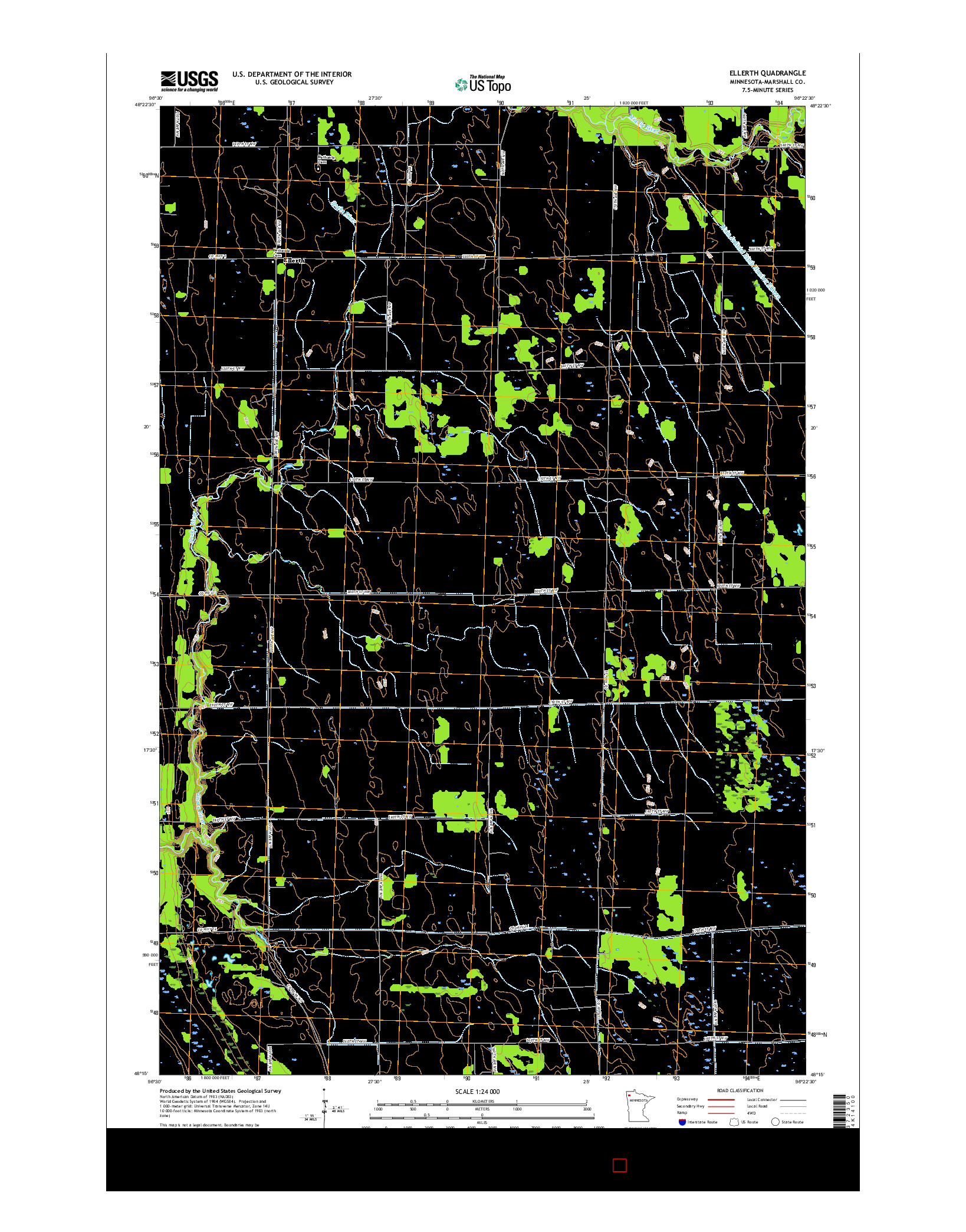 USGS US TOPO 7.5-MINUTE MAP FOR ELLERTH, MN 2016