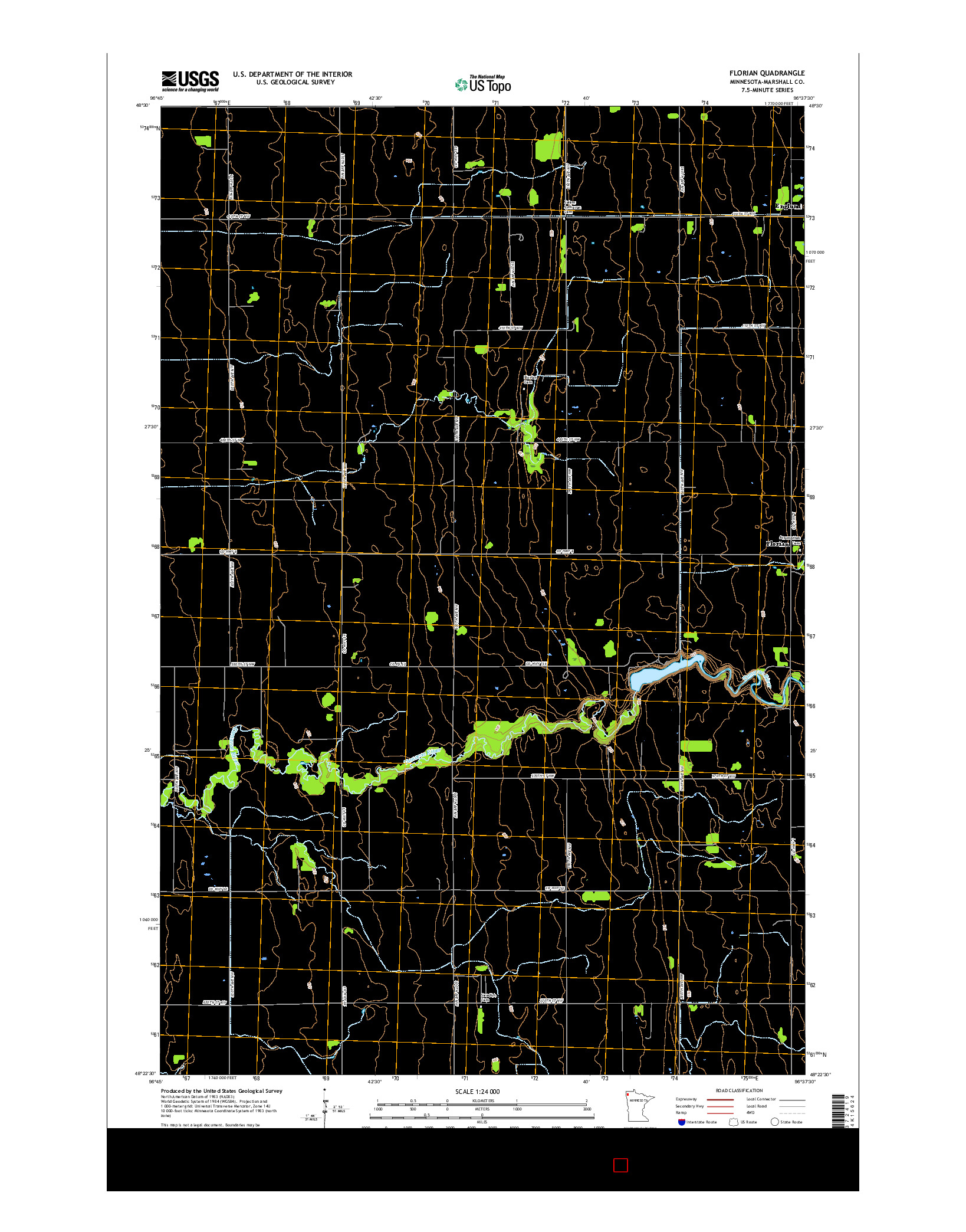 USGS US TOPO 7.5-MINUTE MAP FOR FLORIAN, MN 2016