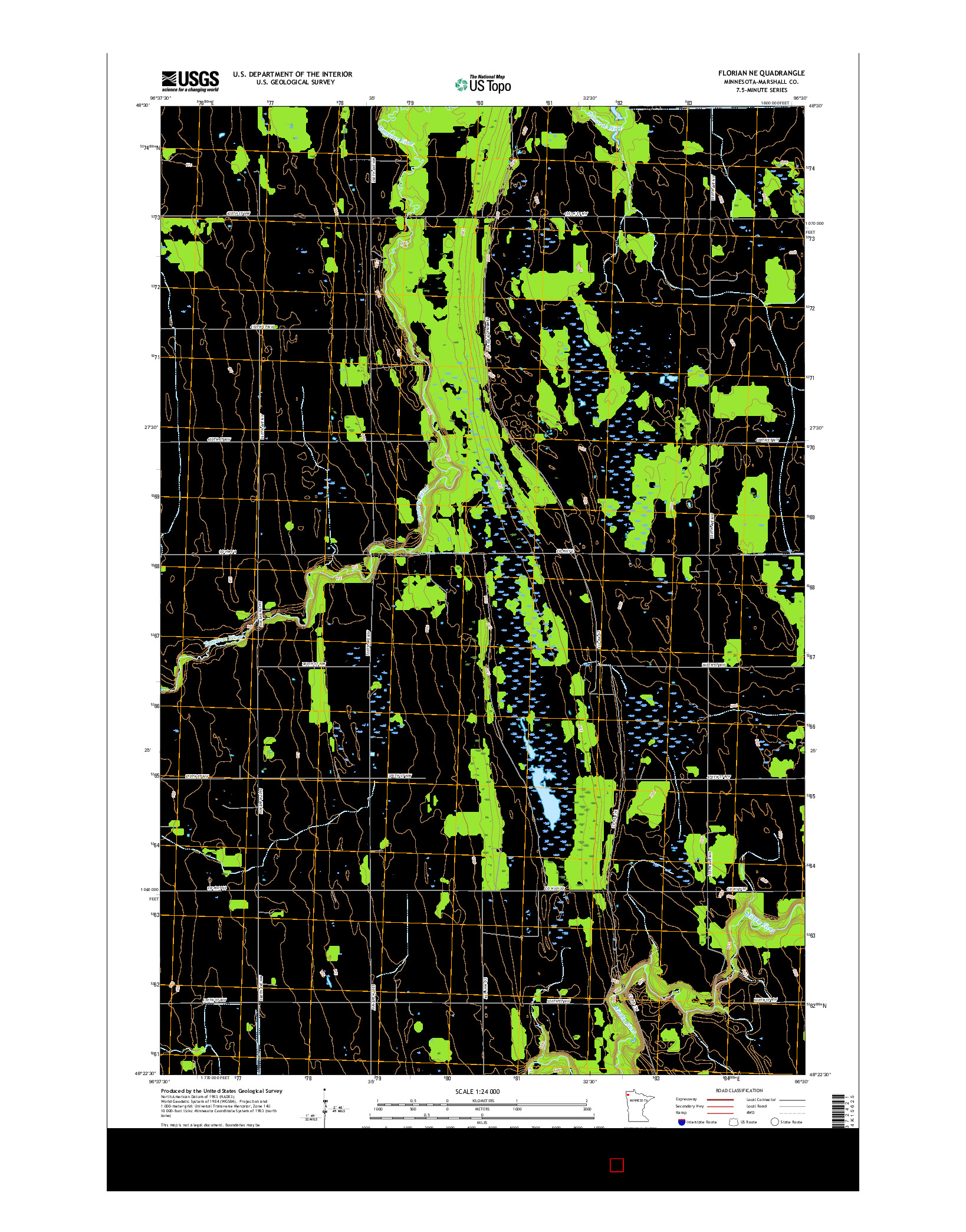 USGS US TOPO 7.5-MINUTE MAP FOR FLORIAN NE, MN 2016