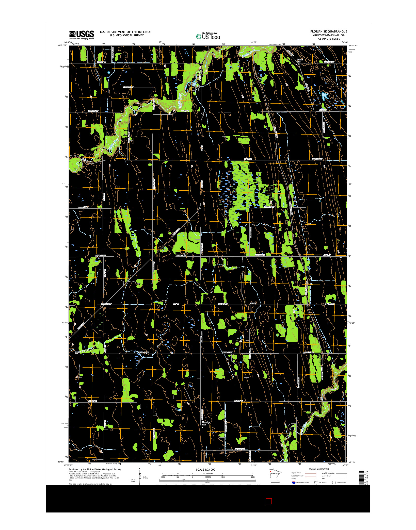 USGS US TOPO 7.5-MINUTE MAP FOR FLORIAN SE, MN 2016