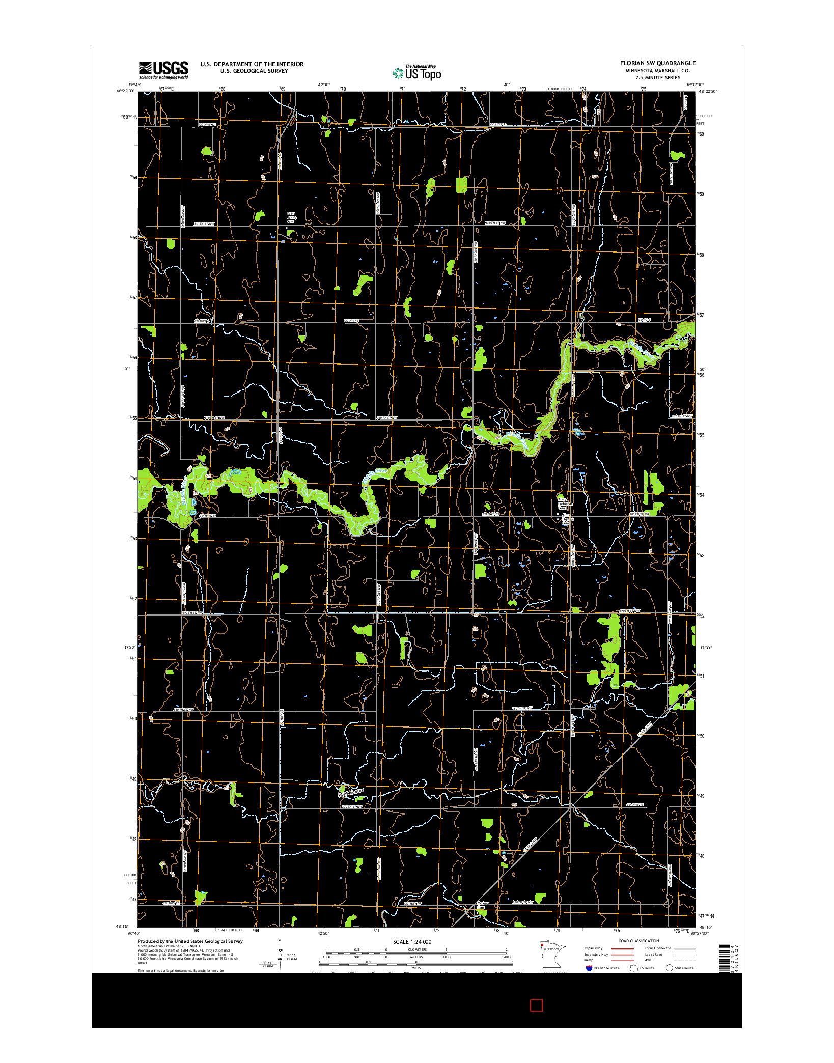 USGS US TOPO 7.5-MINUTE MAP FOR FLORIAN SW, MN 2016