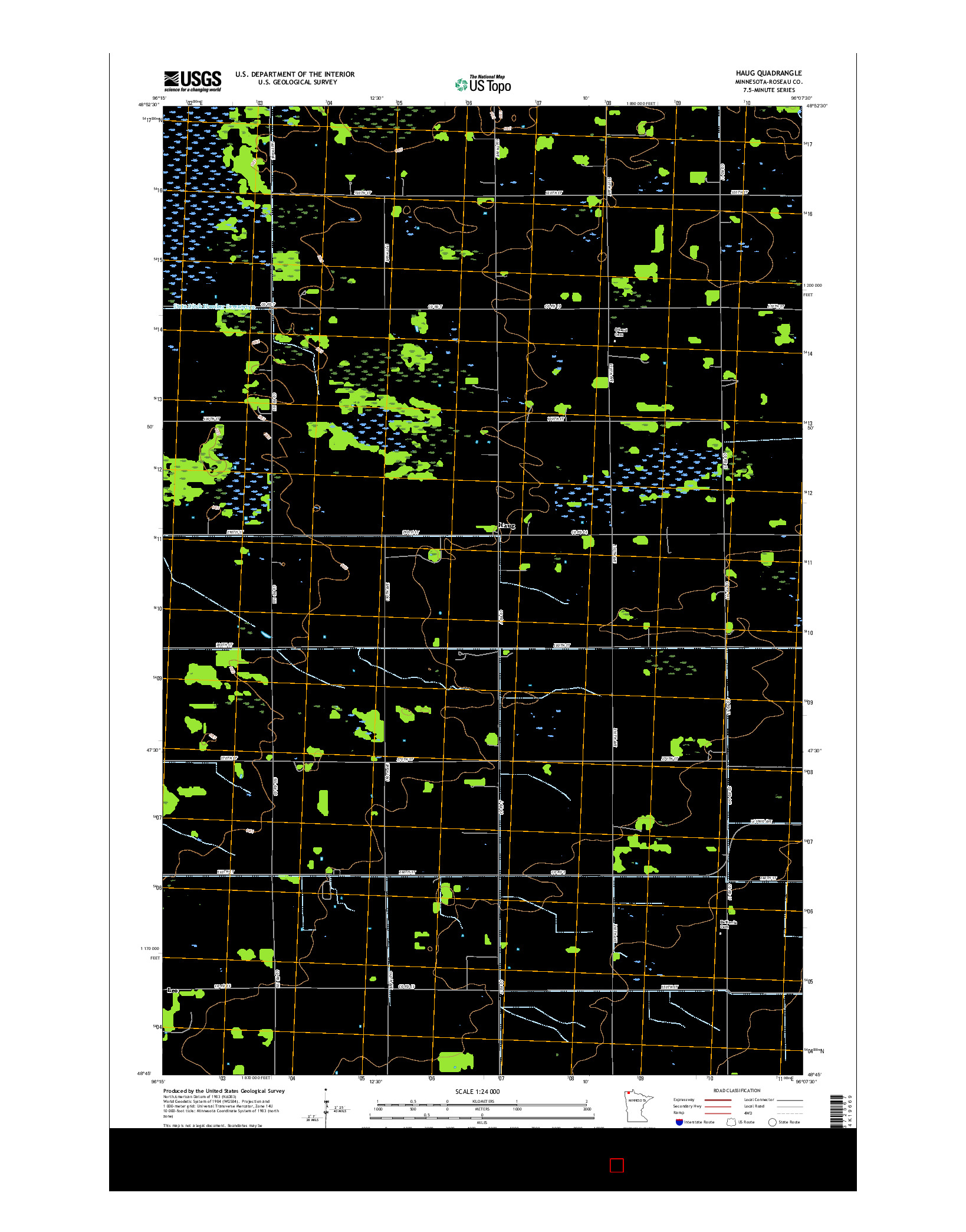 USGS US TOPO 7.5-MINUTE MAP FOR HAUG, MN 2016