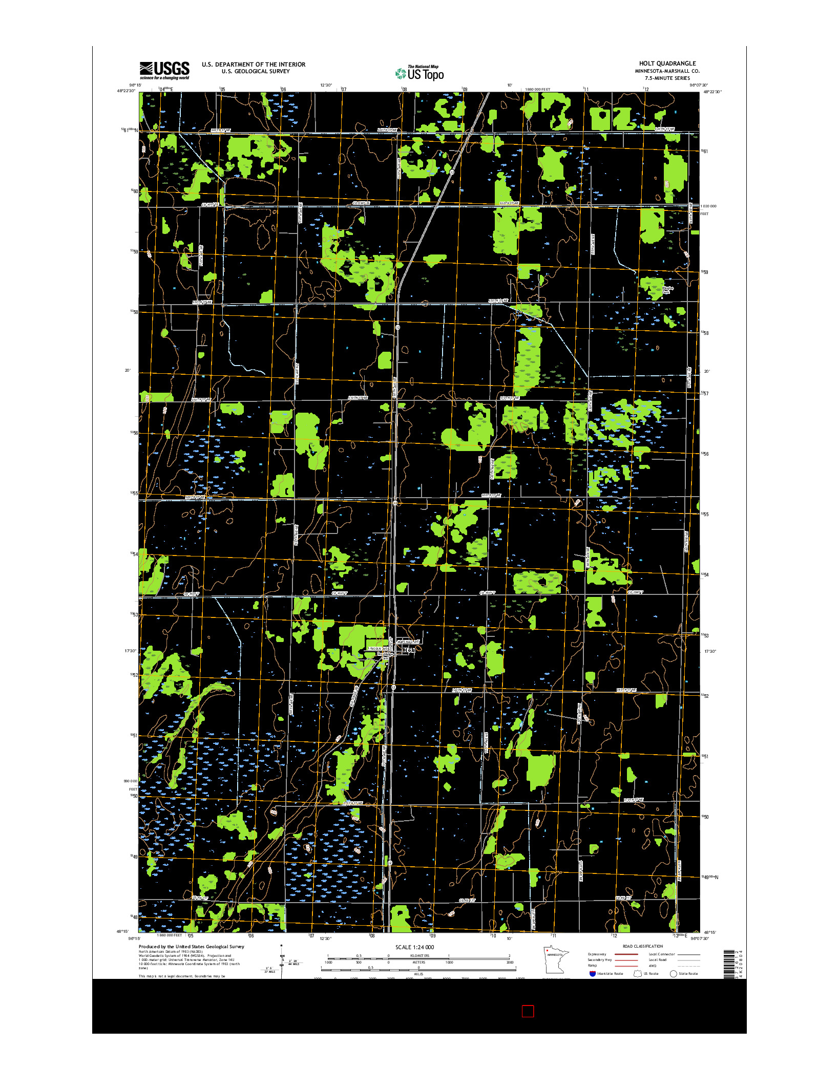 USGS US TOPO 7.5-MINUTE MAP FOR HOLT, MN 2016