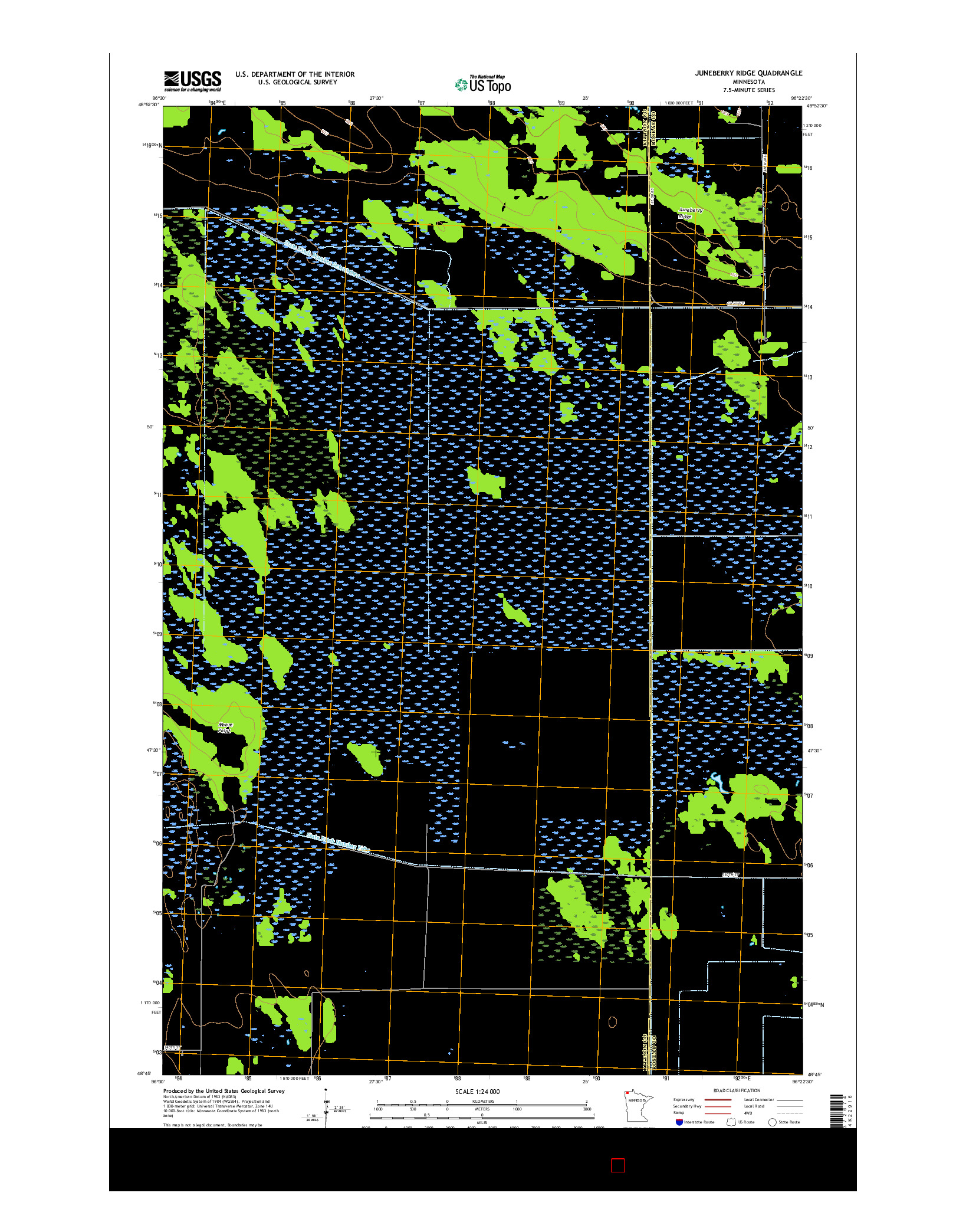 USGS US TOPO 7.5-MINUTE MAP FOR JUNEBERRY RIDGE, MN 2016