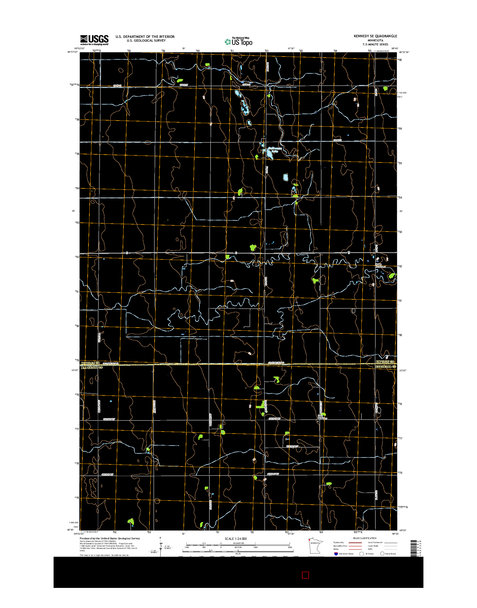USGS US TOPO 7.5-MINUTE MAP FOR KENNEDY SE, MN 2016
