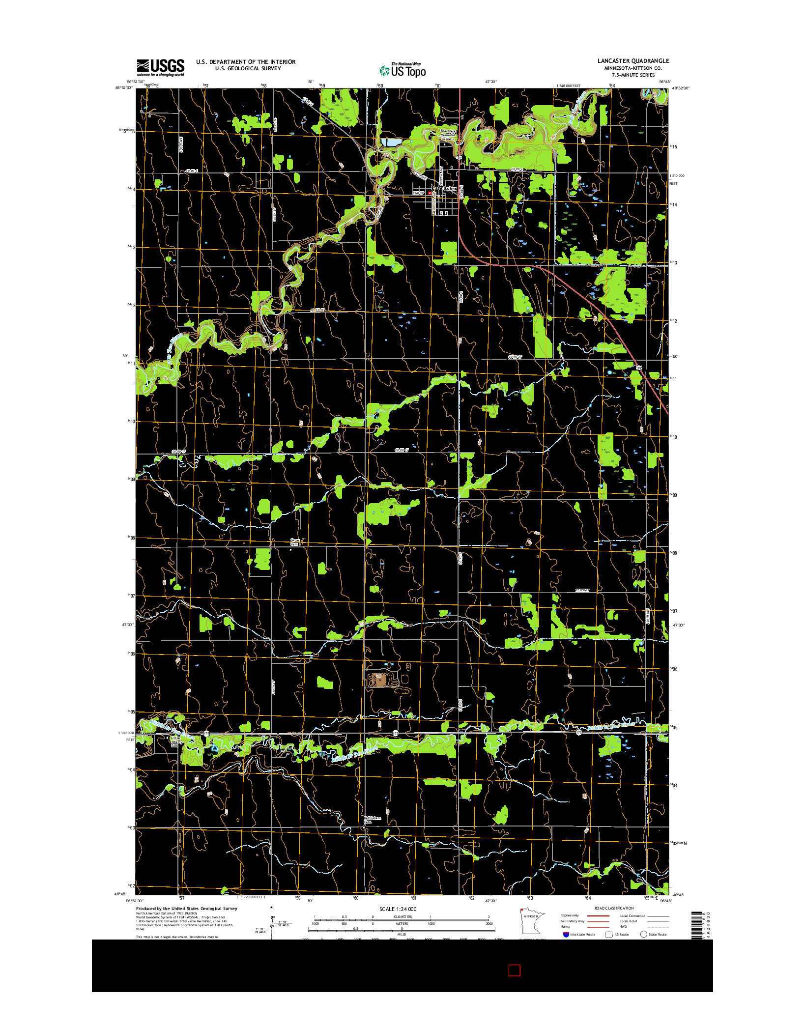 USGS US TOPO 7.5-MINUTE MAP FOR LANCASTER, MN 2016