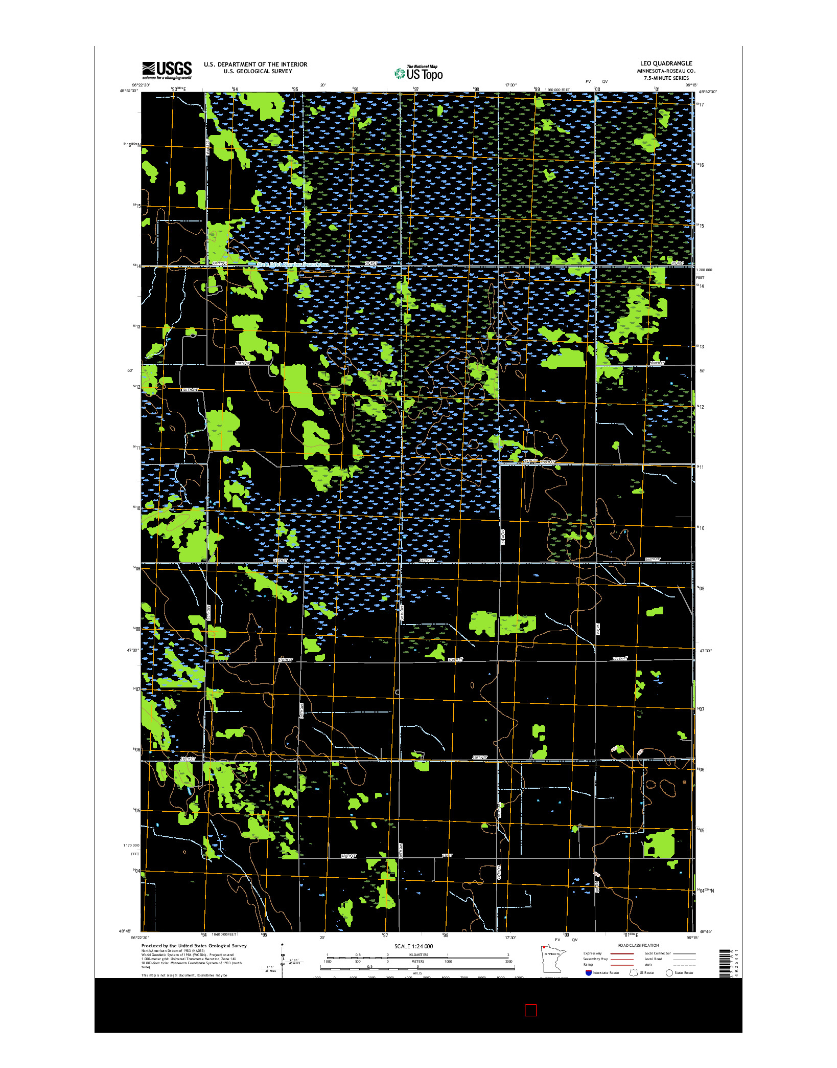 USGS US TOPO 7.5-MINUTE MAP FOR LEO, MN 2016