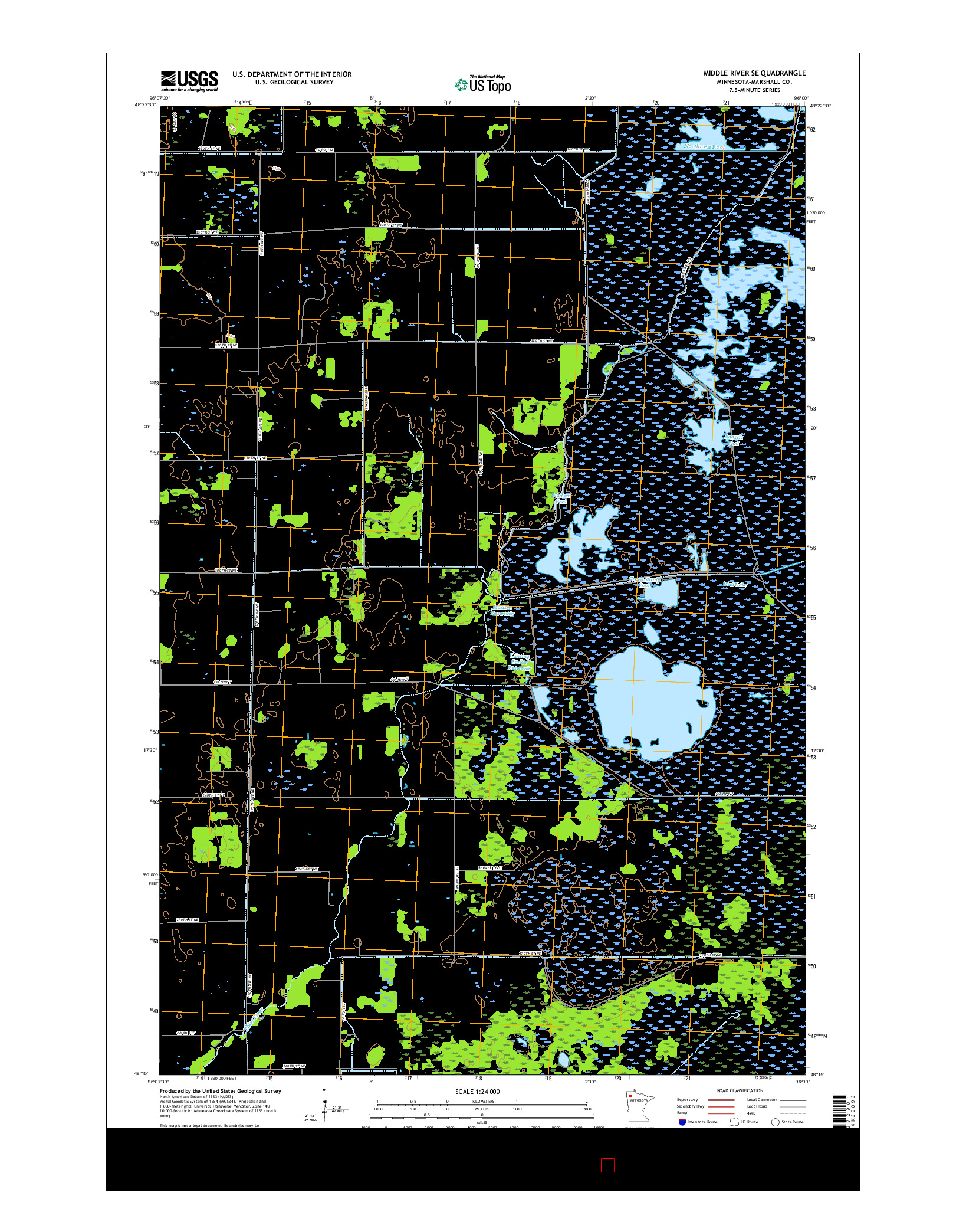 USGS US TOPO 7.5-MINUTE MAP FOR MIDDLE RIVER SE, MN 2016