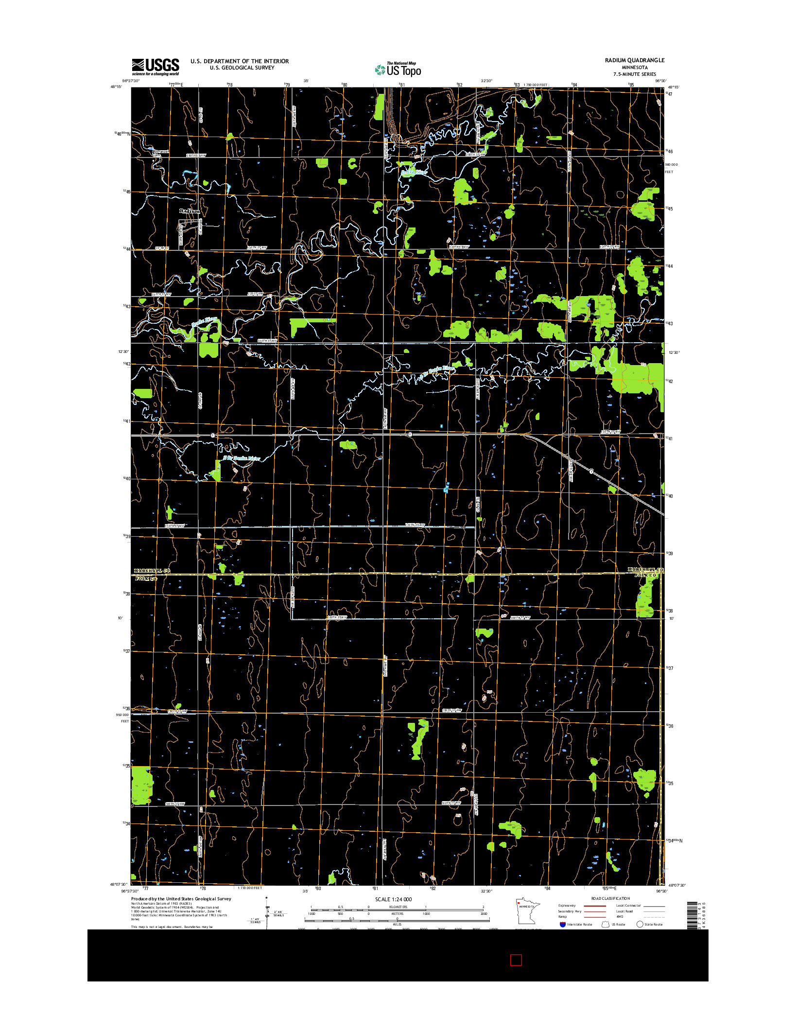 USGS US TOPO 7.5-MINUTE MAP FOR RADIUM, MN 2016