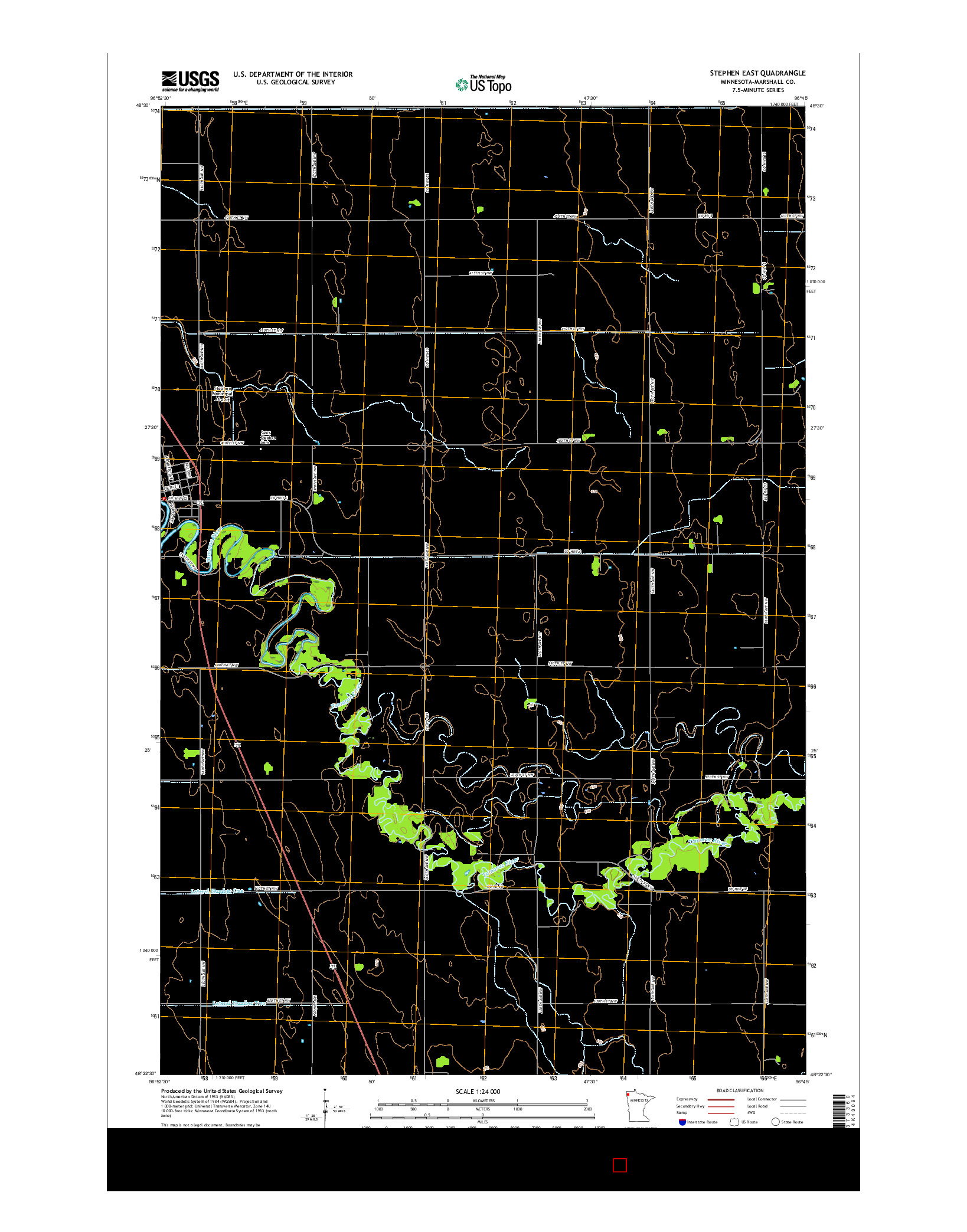 USGS US TOPO 7.5-MINUTE MAP FOR STEPHEN EAST, MN 2016