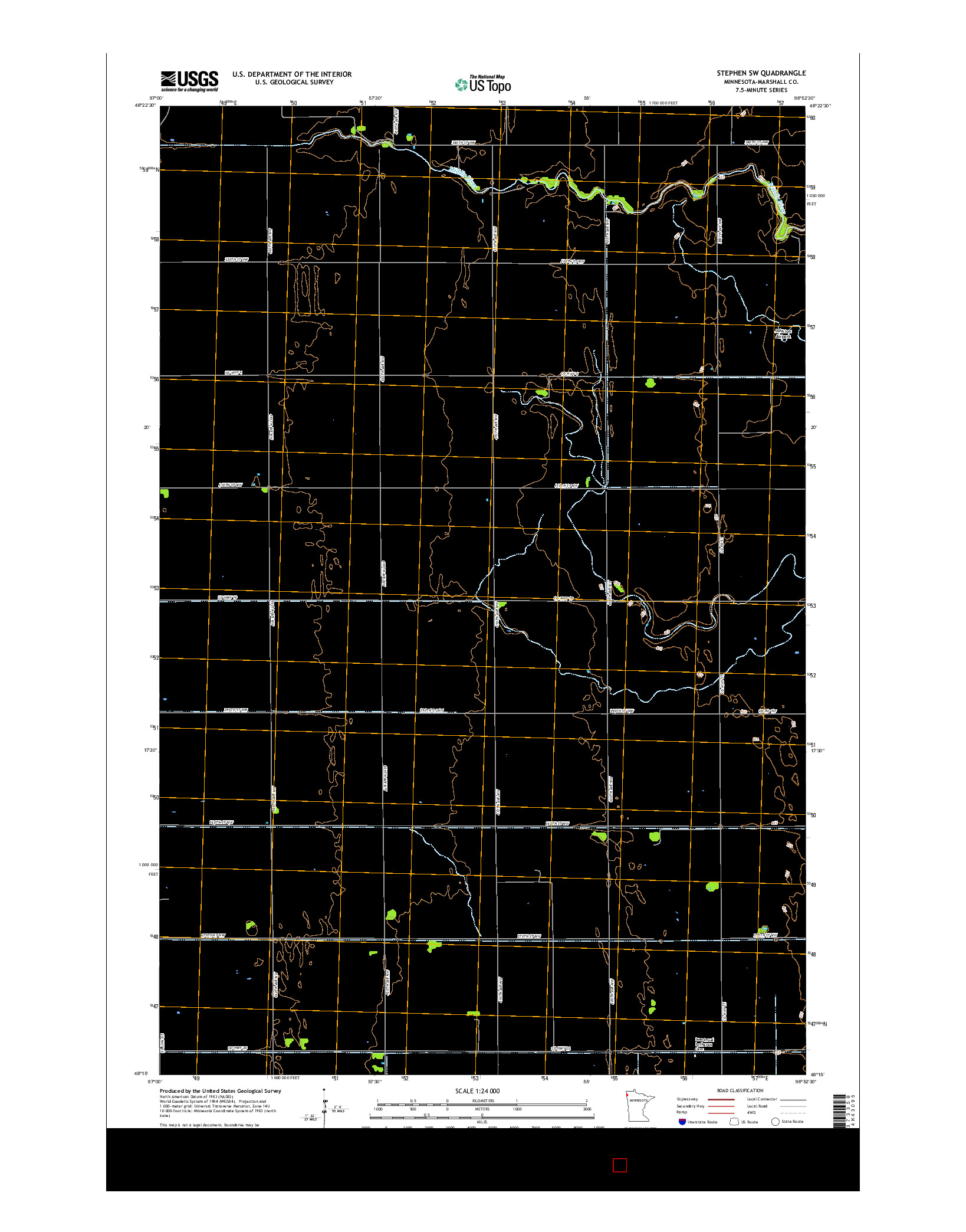 USGS US TOPO 7.5-MINUTE MAP FOR STEPHEN SW, MN 2016