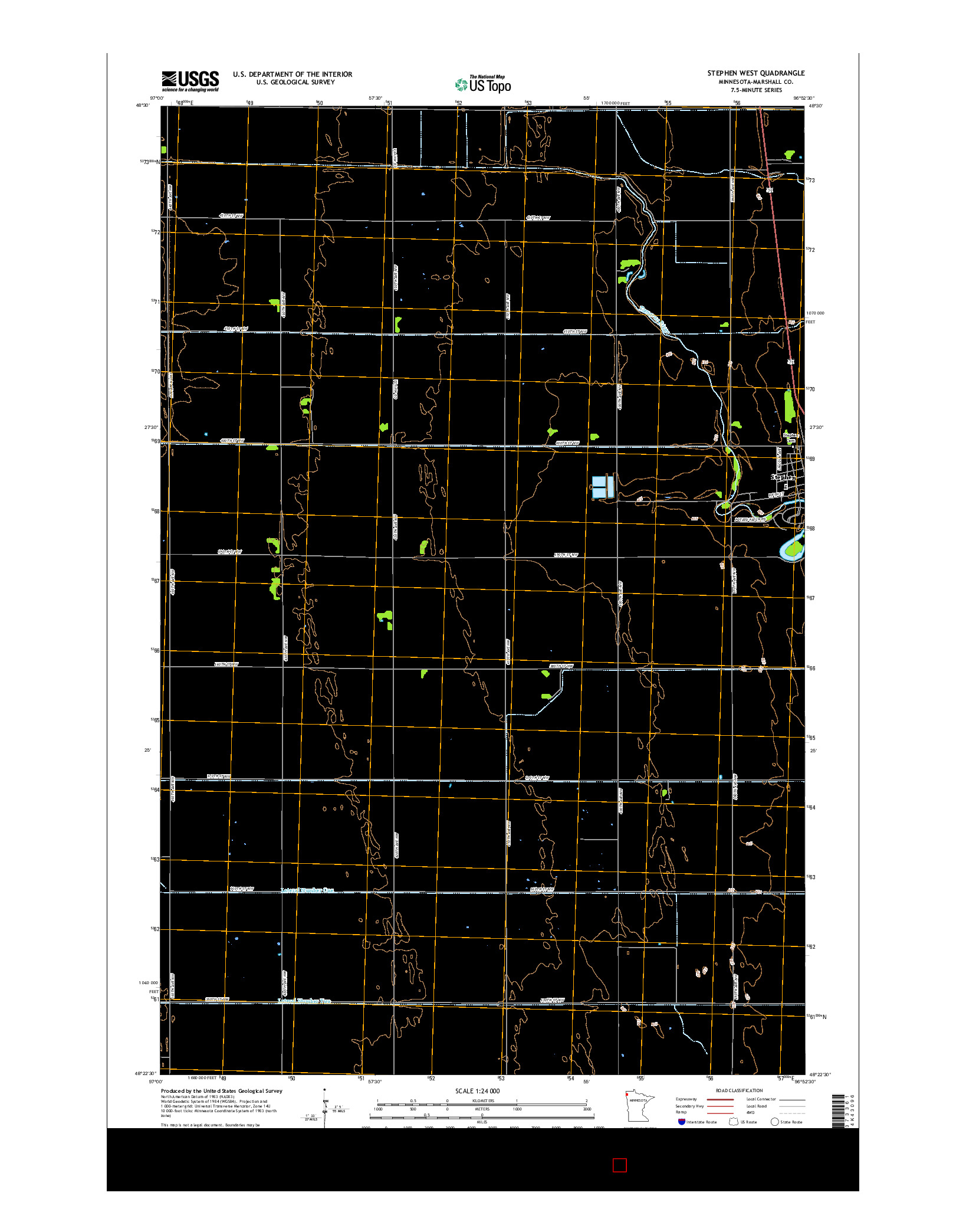 USGS US TOPO 7.5-MINUTE MAP FOR STEPHEN WEST, MN 2016