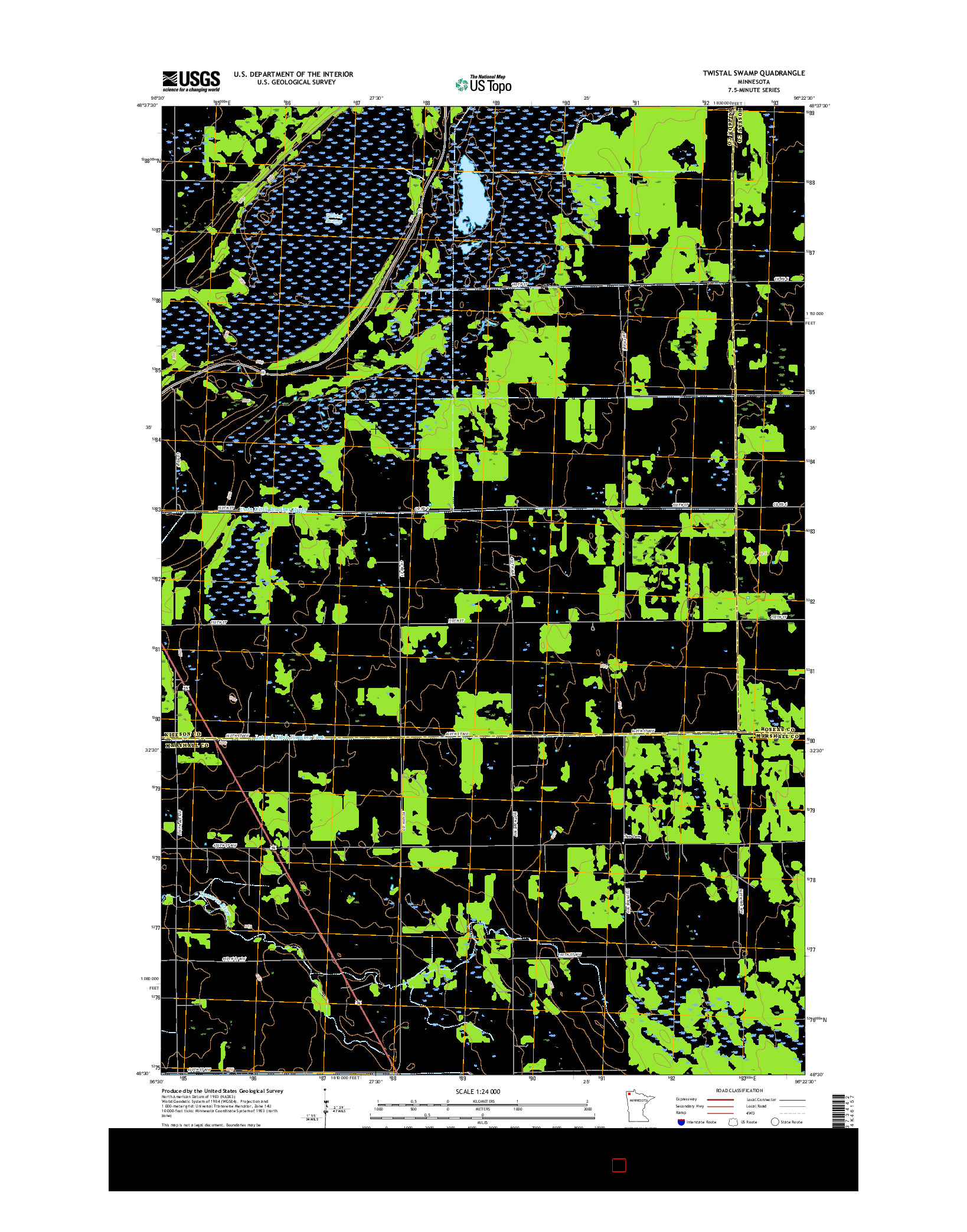 USGS US TOPO 7.5-MINUTE MAP FOR TWISTAL SWAMP, MN 2016