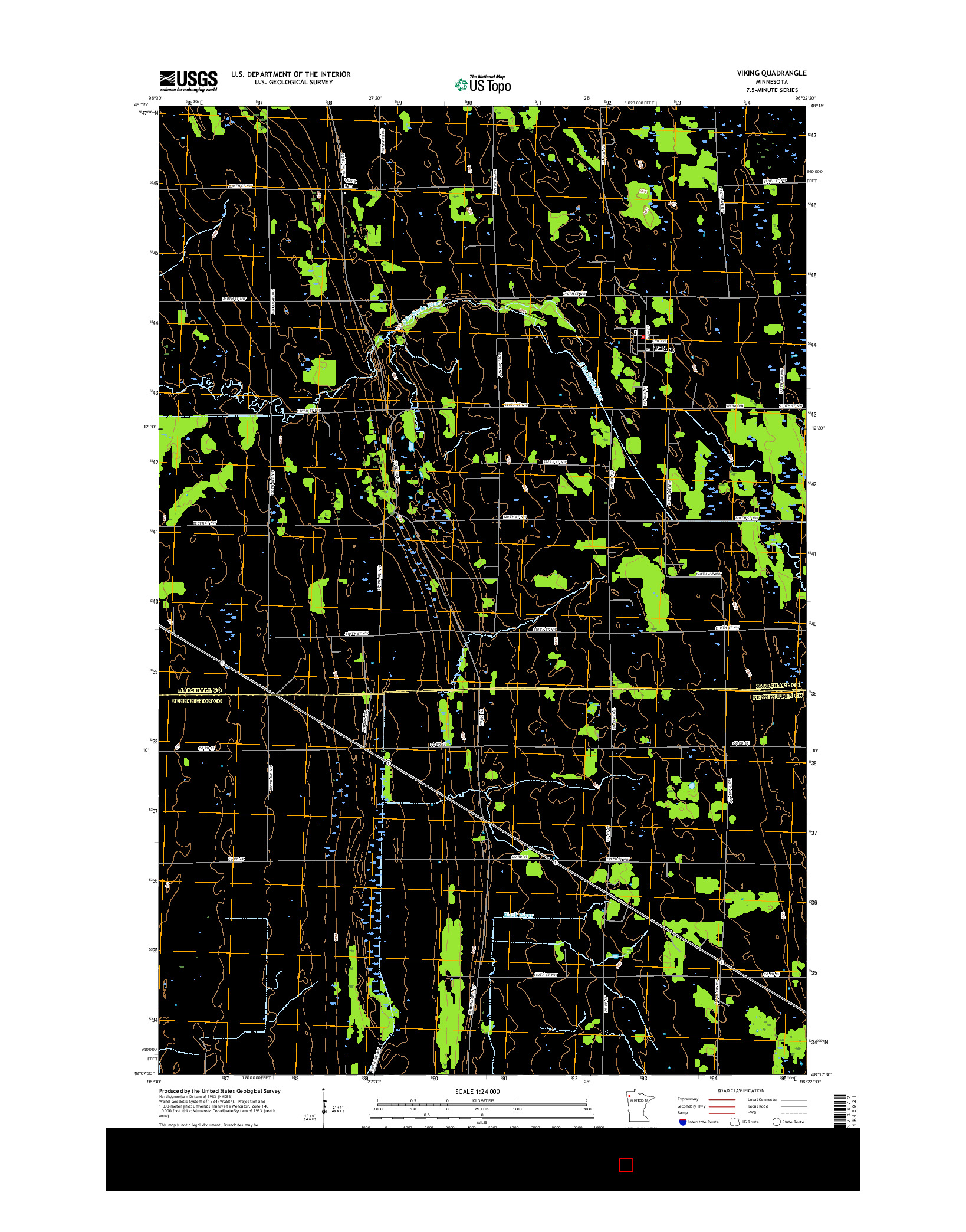 USGS US TOPO 7.5-MINUTE MAP FOR VIKING, MN 2016