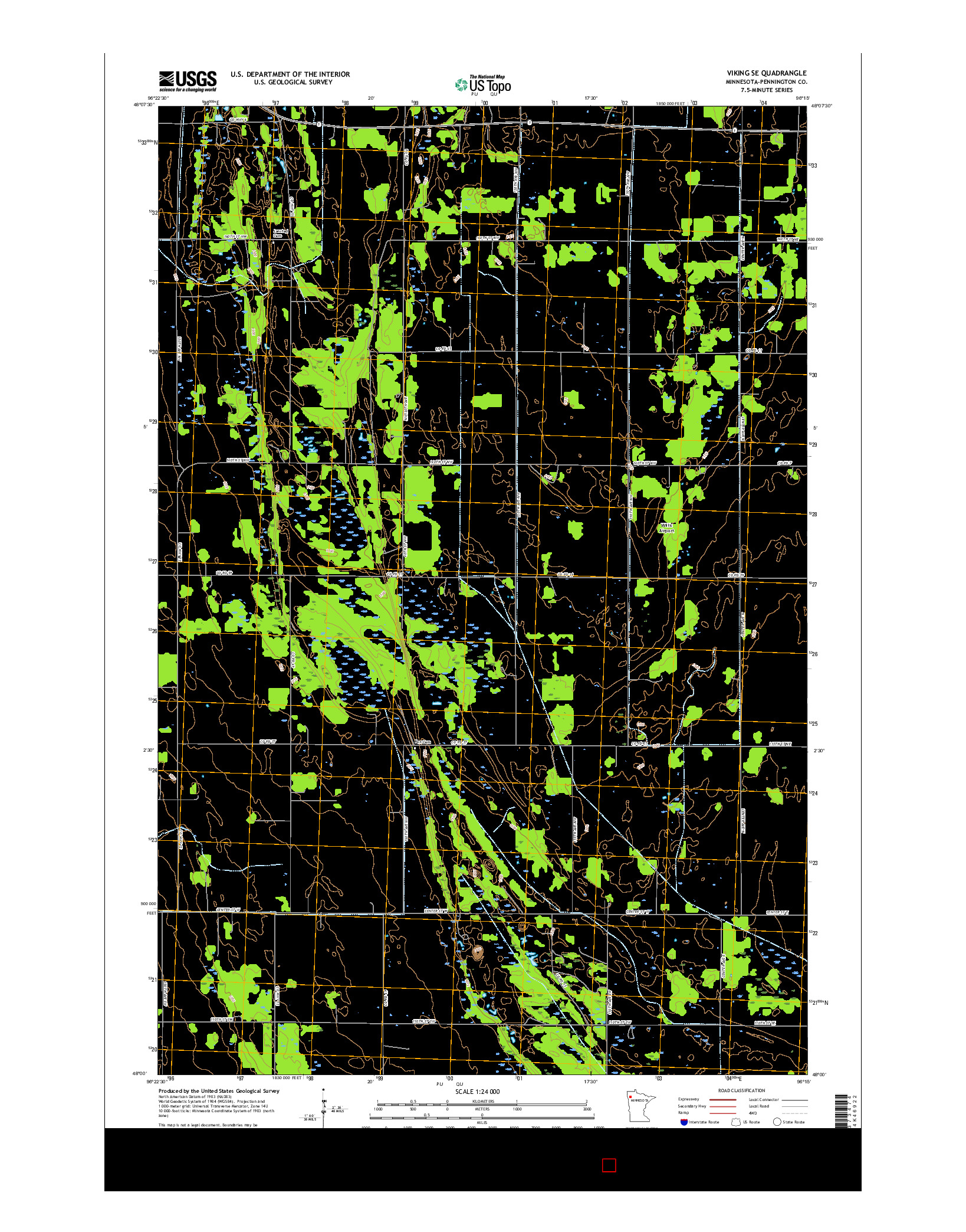 USGS US TOPO 7.5-MINUTE MAP FOR VIKING SE, MN 2016