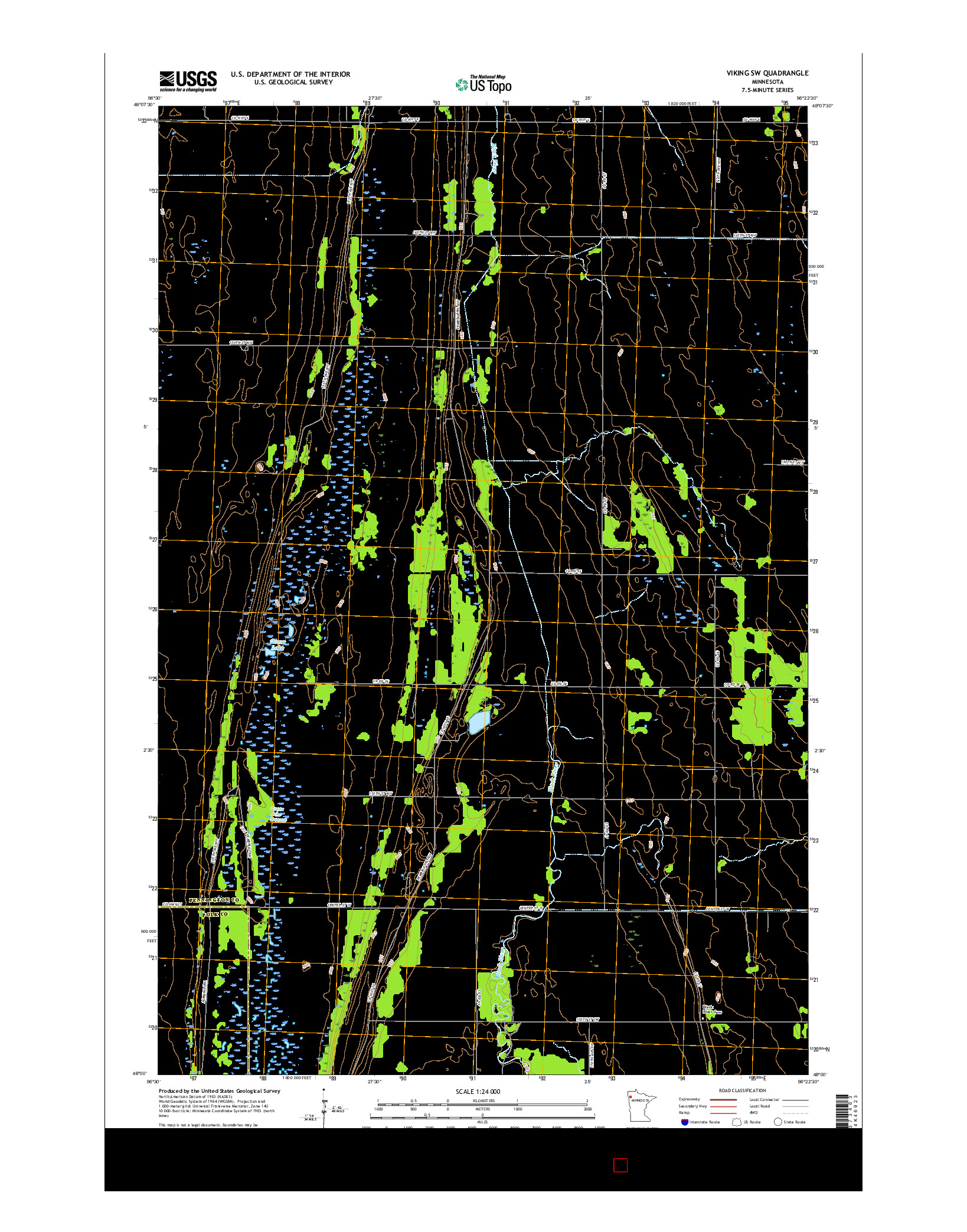 USGS US TOPO 7.5-MINUTE MAP FOR VIKING SW, MN 2016