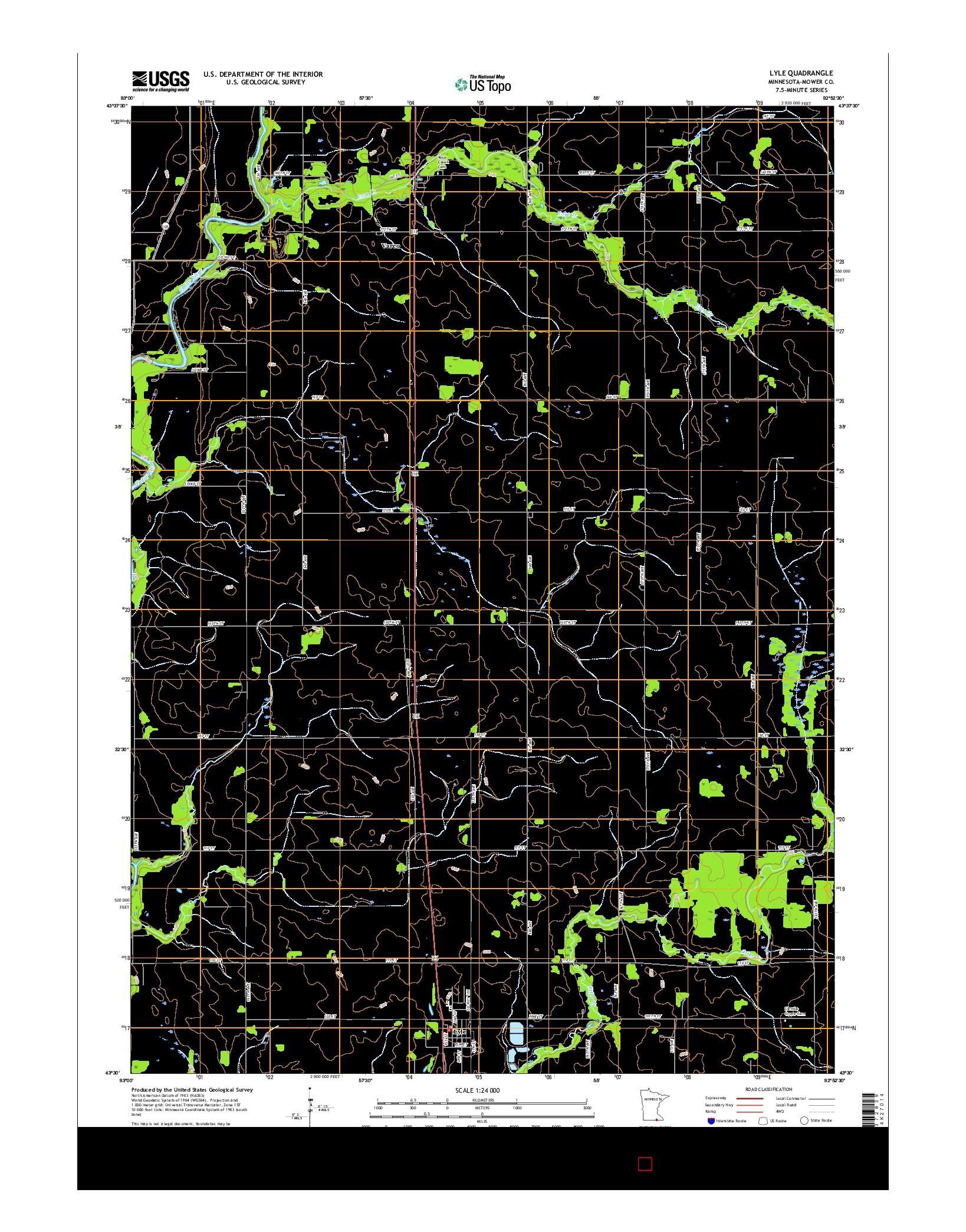 USGS US TOPO 7.5-MINUTE MAP FOR LYLE, MN 2016