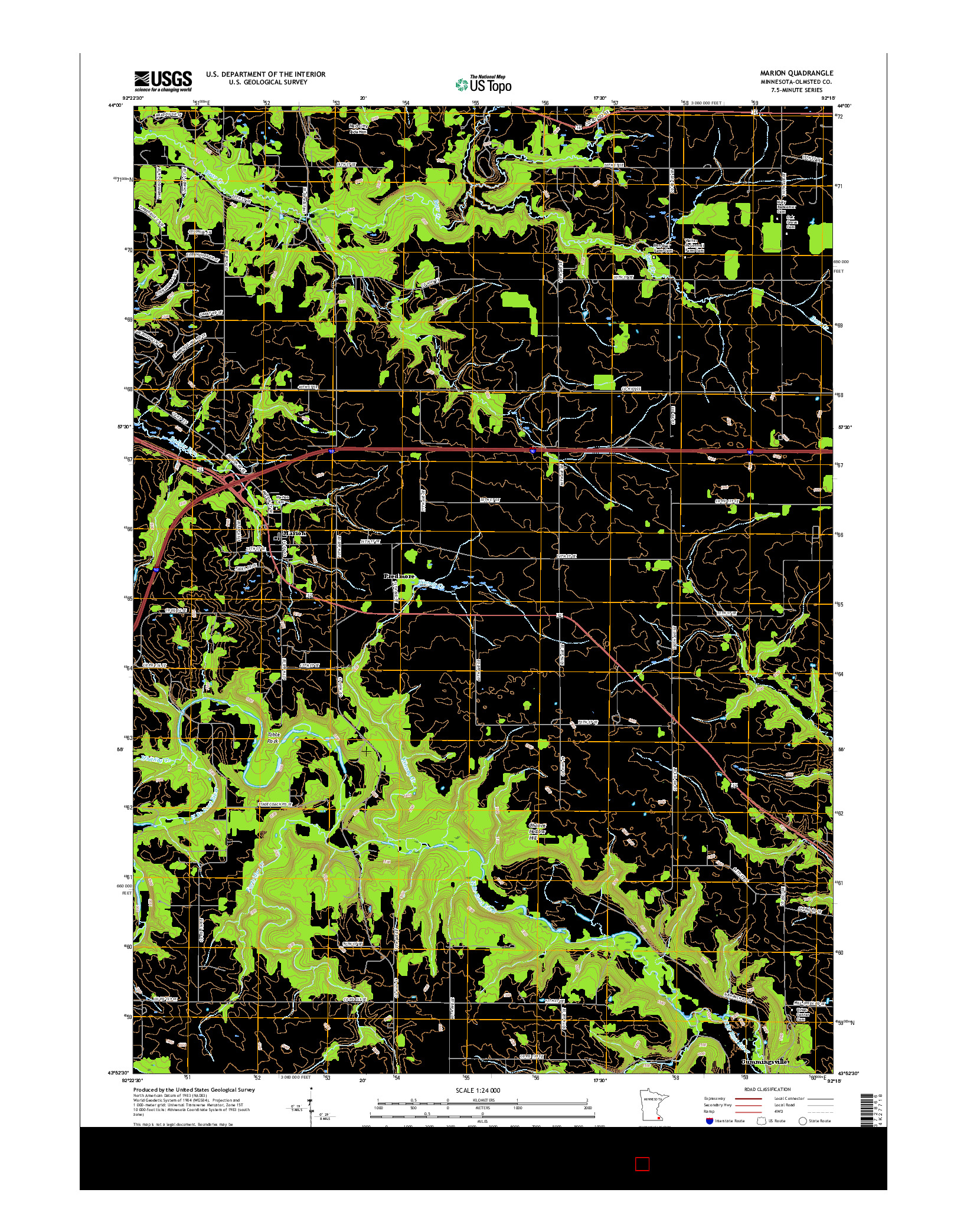 USGS US TOPO 7.5-MINUTE MAP FOR MARION, MN 2016