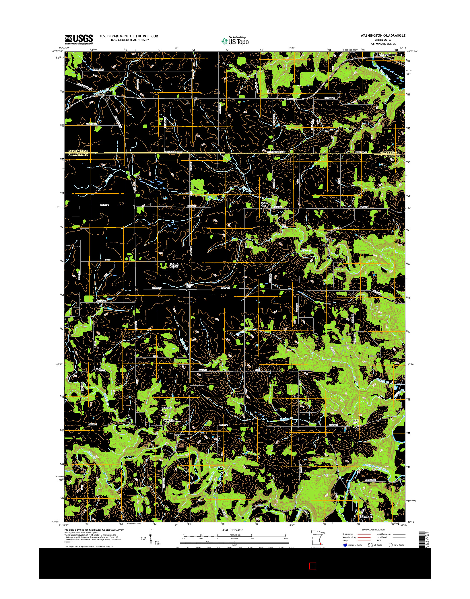 USGS US TOPO 7.5-MINUTE MAP FOR WASHINGTON, MN 2016