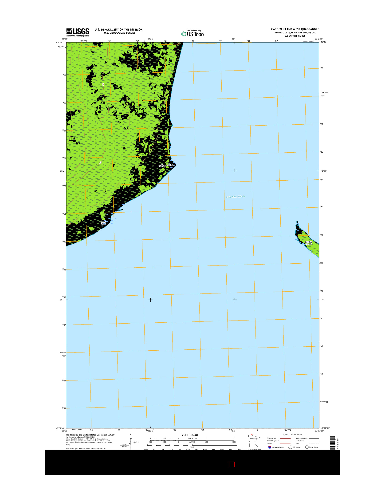 USGS US TOPO 7.5-MINUTE MAP FOR GARDEN ISLAND WEST, MN 2016