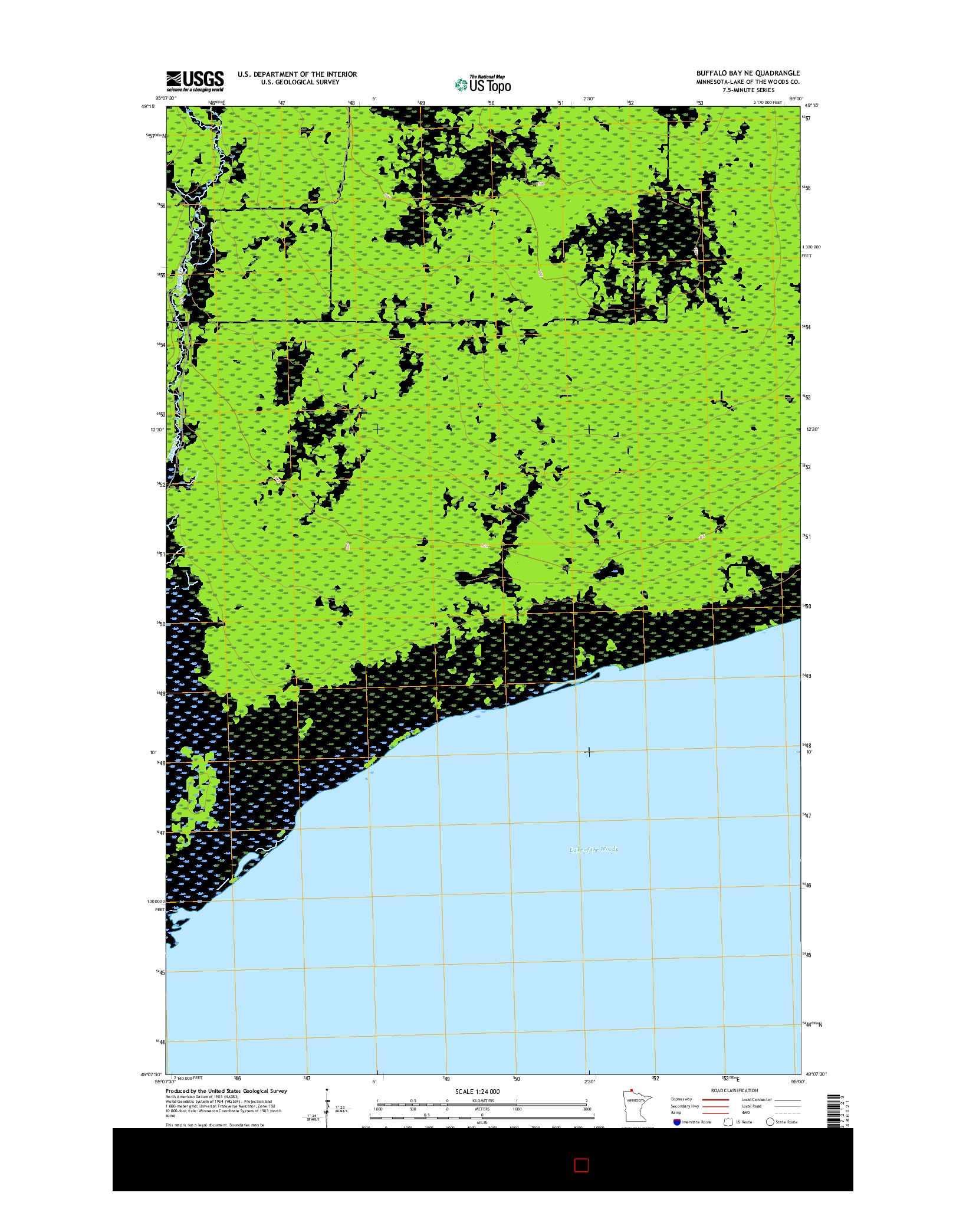 USGS US TOPO 7.5-MINUTE MAP FOR BUFFALO BAY NE, MN 2016