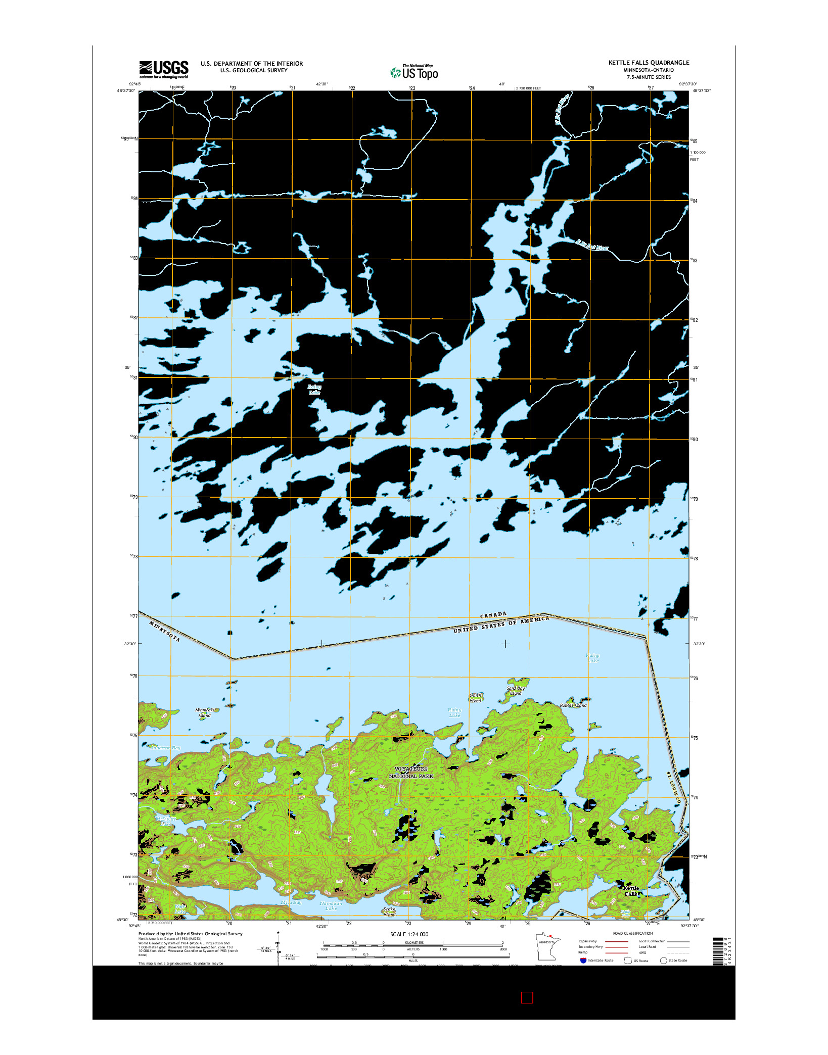 USGS US TOPO 7.5-MINUTE MAP FOR KETTLE FALLS, MN-ON 2016